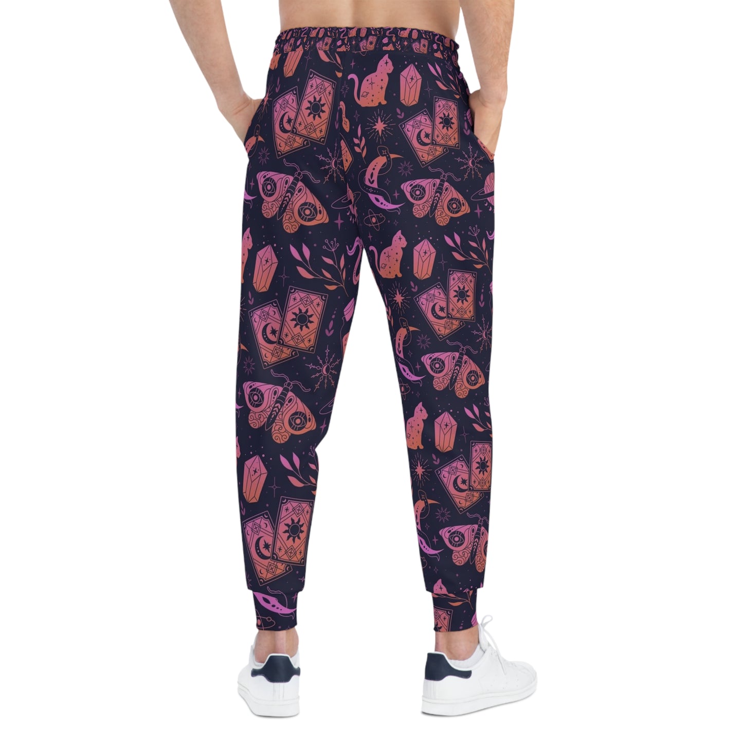 Mystical Pattern Athletic Joggers, Cozy Lounge Pants, Trendy Sweatpants, Magic Theme Joggers, Unique Gift for Her, Festival Wear