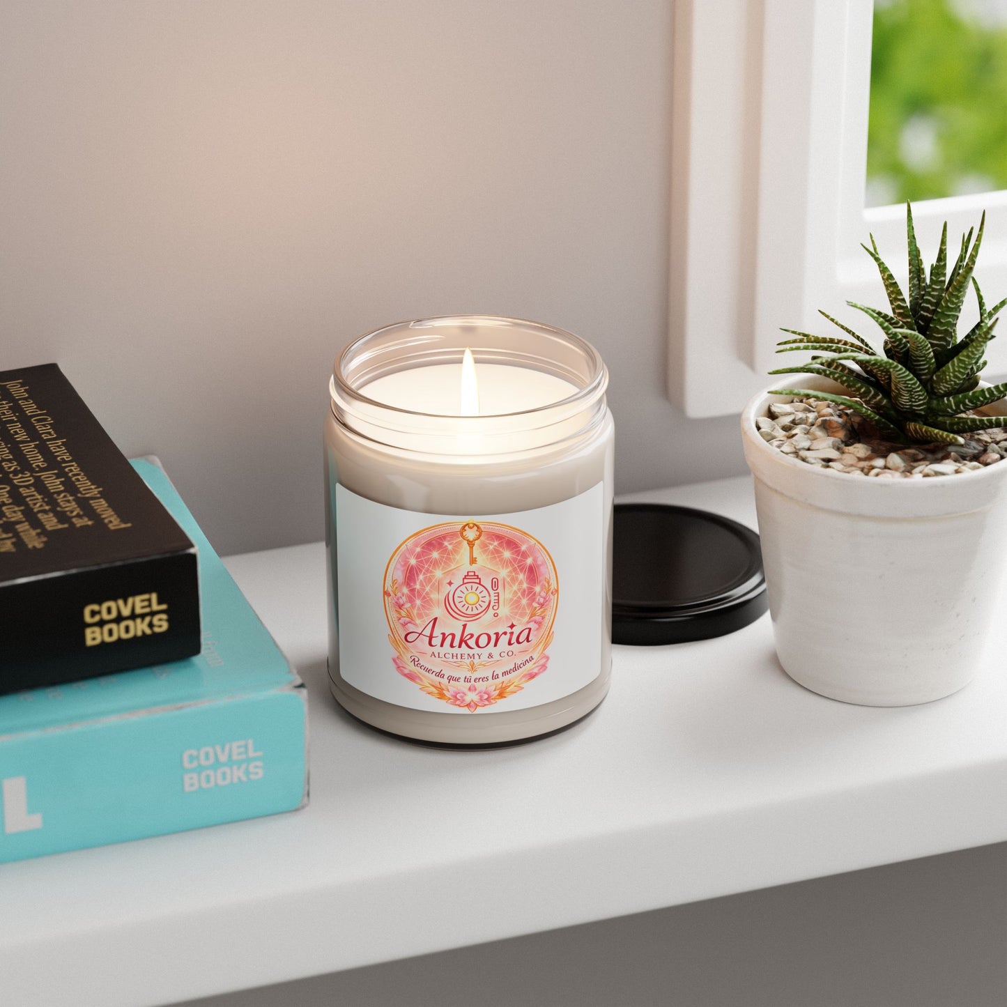 Soy Candle — Ankoría Alchemy Scented 9oz Jar (Handmade Aromatic Home Accent)