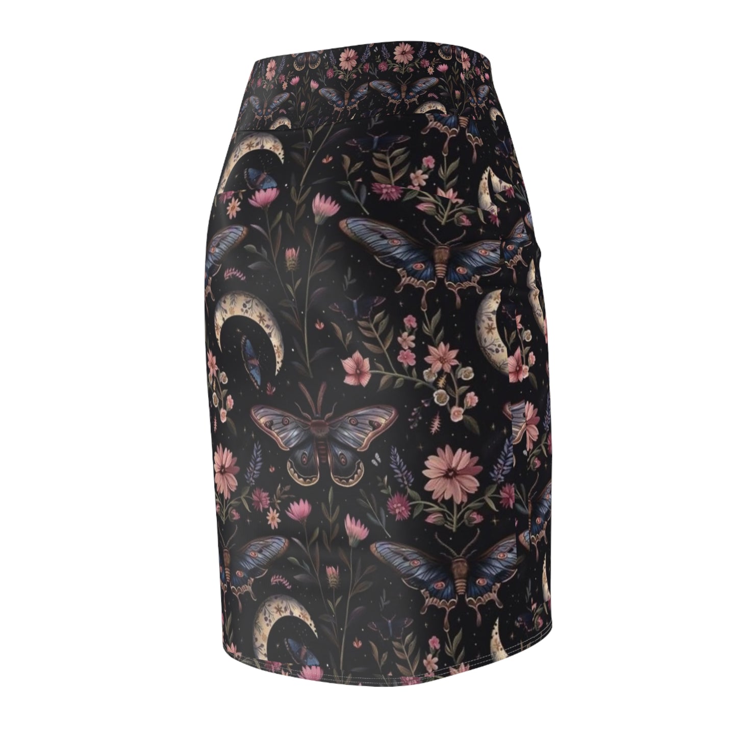 Dark Floral Butterfly Pencil Skirt - Boho Chic Women’s Fashion, Ideal for Parties, Casual Wear, and Outdoor Events