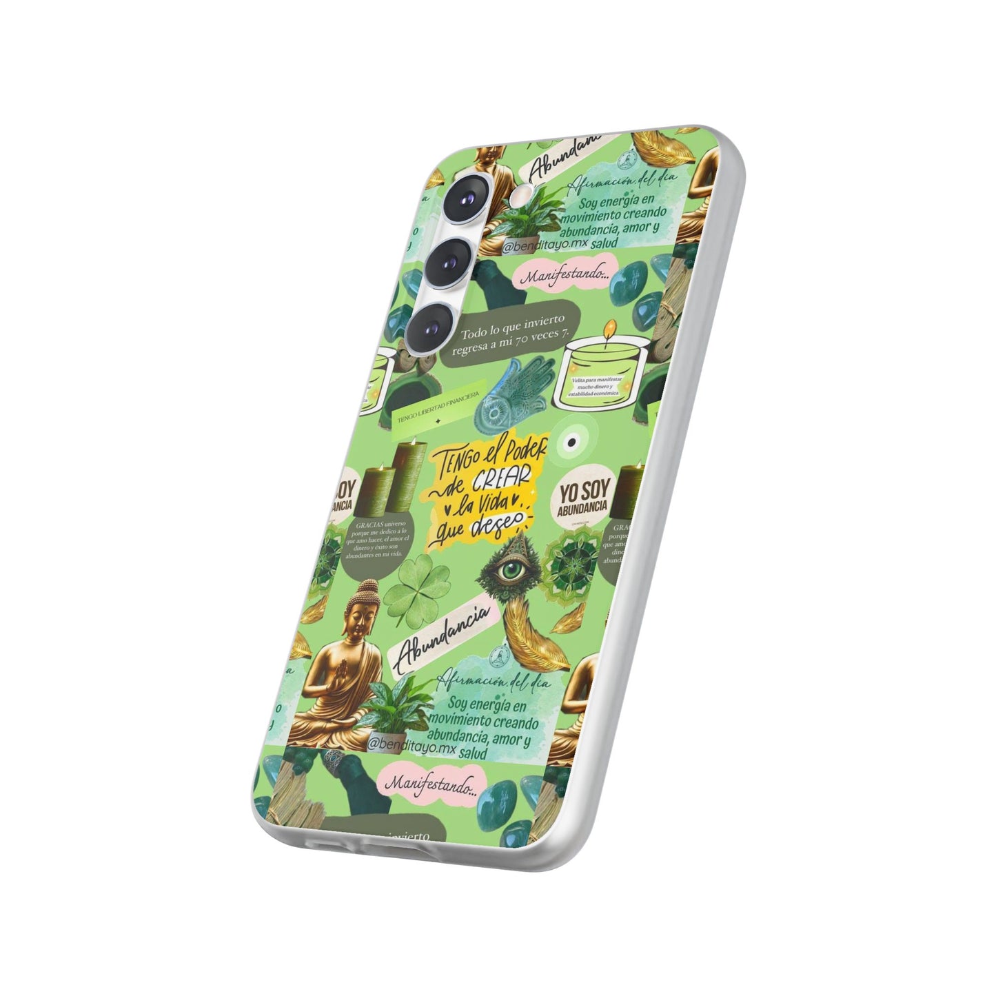 Vibrant Flexi Cases for Abundance Mindset | Phone Protection, Gift for Motivational Quotes, Spiritual Decor, Positive Vibes