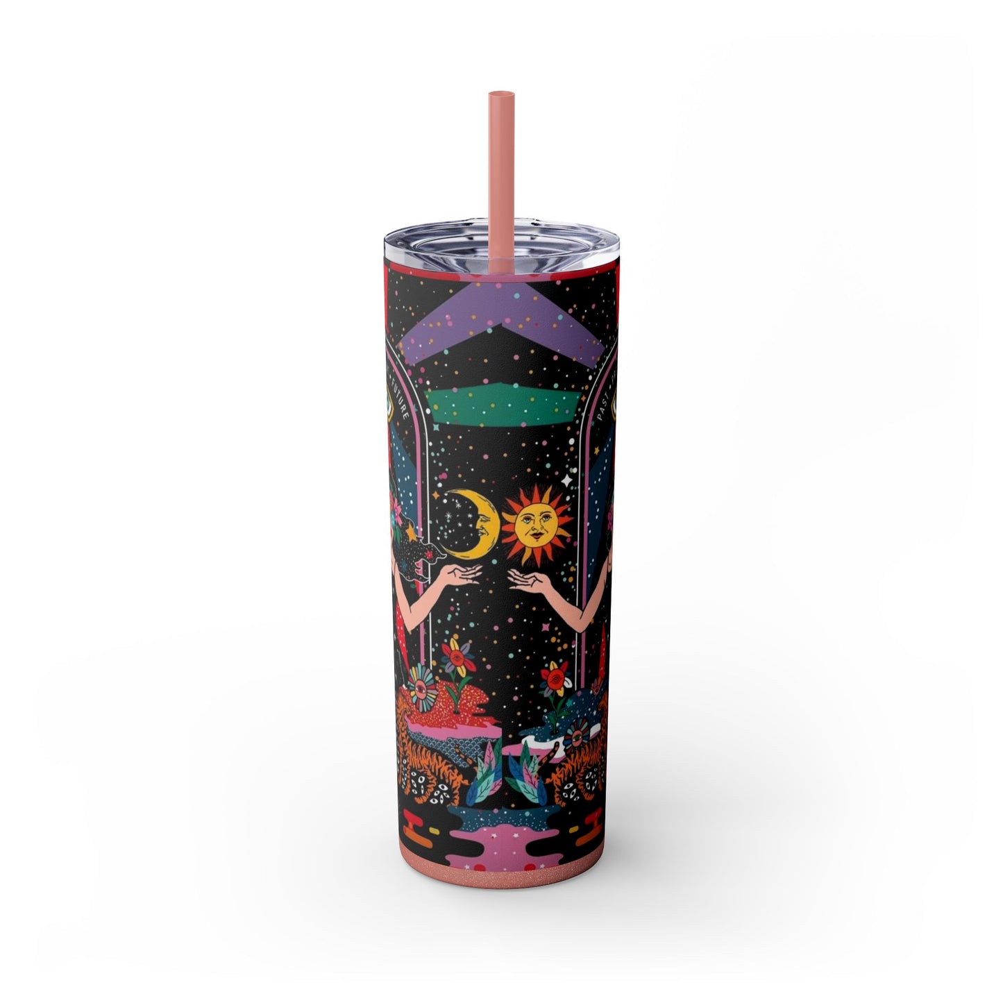 Vibrant Cosmic Skinny Tumbler with Straw, 20oz - Perfect for Astrology Lovers, Celestial Gifts, Travel Mugs, Drinkware, Sunshine and [...]
