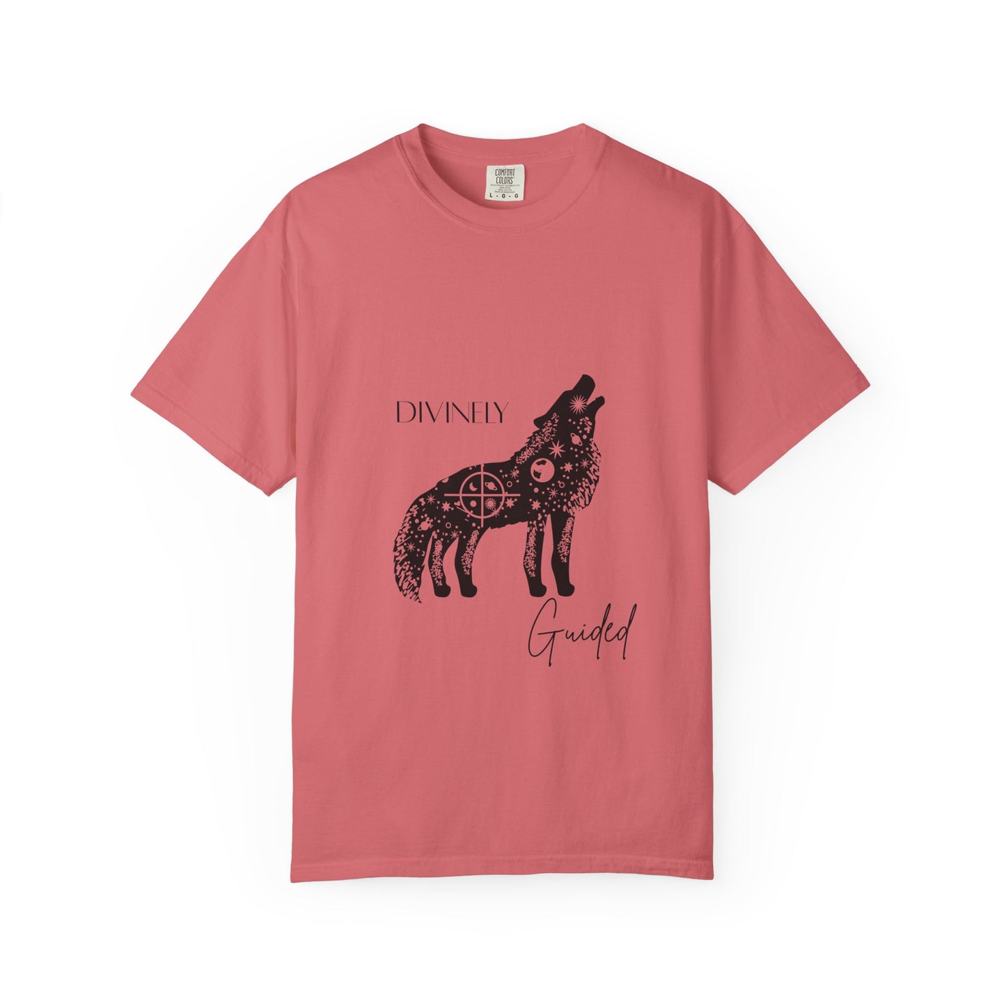Divinely Guided Wolf T-Shirt - Unisex Garment-Dyed Tee for Spiritual Seekers