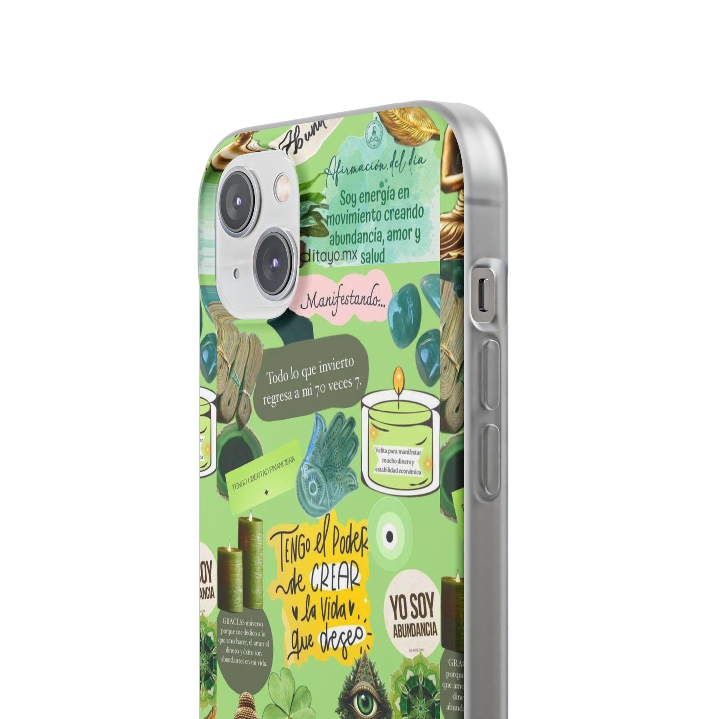 Vibrant Flexi Cases for Abundance Mindset | Phone Protection, Gift for Motivational Quotes, Spiritual Decor, Positive Vibes