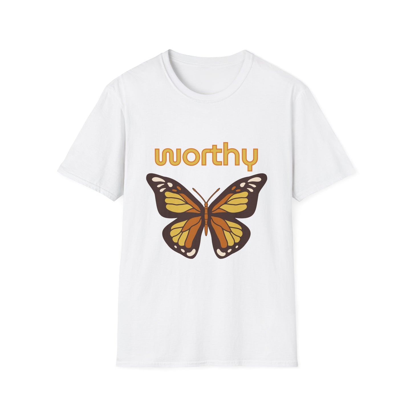 Worthy Butterfly Unisex Softstyle T-Shirt - Positive Vibes Apparel