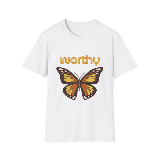 Worthy Butterfly Unisex Softstyle T-Shirt - Positive Vibes Apparel