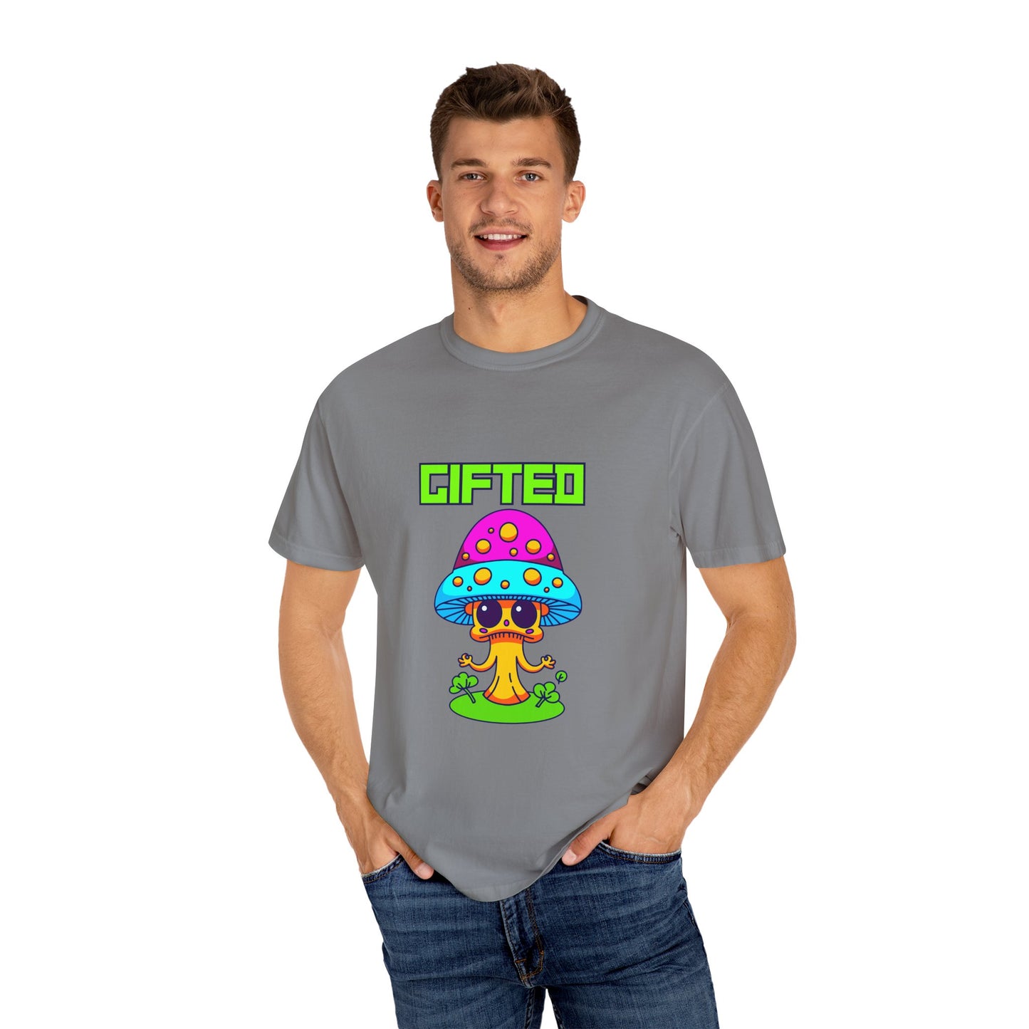 Gifted Mushroom T-Shirt - Colorful Unisex Garment-Dyed Tee
