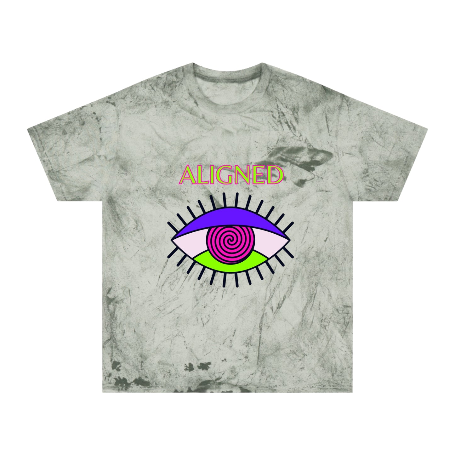 Aligned Unisex Color Blast T-Shirt - Vibrant Eye Design for Positive Energy