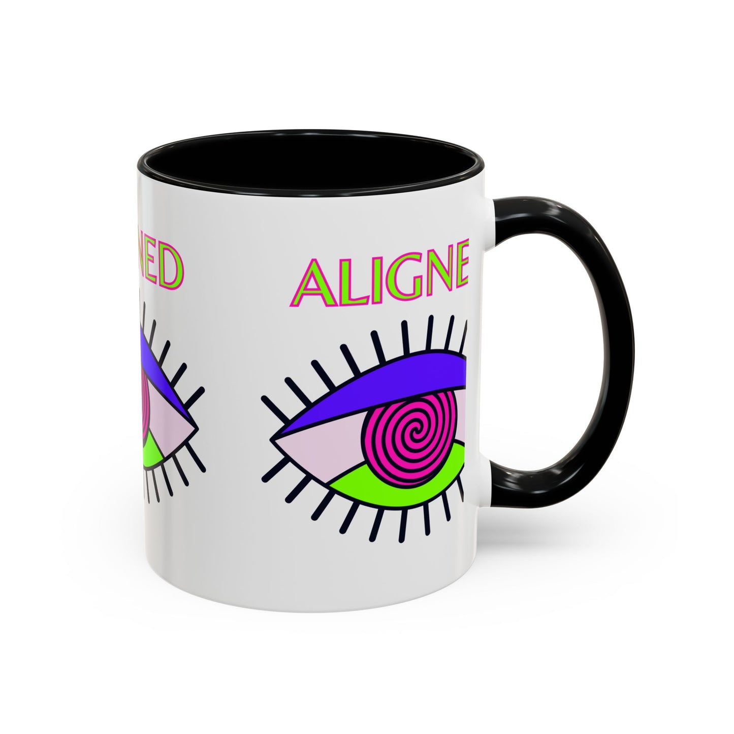 Aligned Eye Accent Coffee Mug - Inspirational Gift, Unique Artwork, Home Decor, Mindfulness Mug, Boho Style