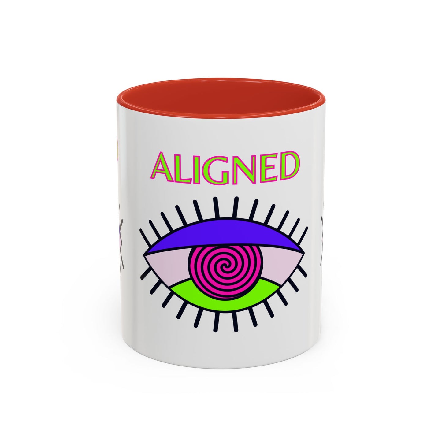 Aligned Eye Accent Coffee Mug - Inspirational Gift, Unique Artwork, Home Decor, Mindfulness Mug, Boho Style