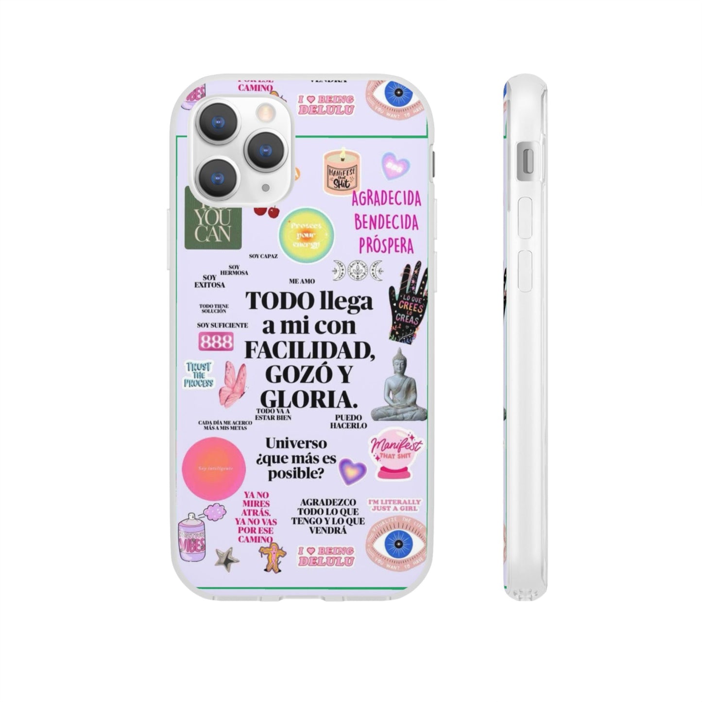 Positive Affirmation Flexi Cases for iPhone, Inspirational Phone Cover, Motivational Case, Gift for Her, Trendy Phone Protector