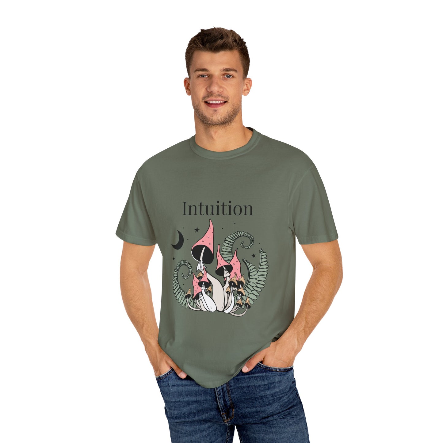 Intuition Unisex Garment-Dyed T-Shirt - Whimsical Nature Design