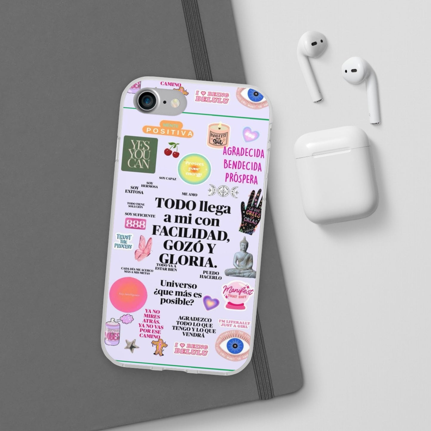 Positive Affirmation Flexi Cases for iPhone, Inspirational Phone Cover, Motivational Case, Gift for Her, Trendy Phone Protector