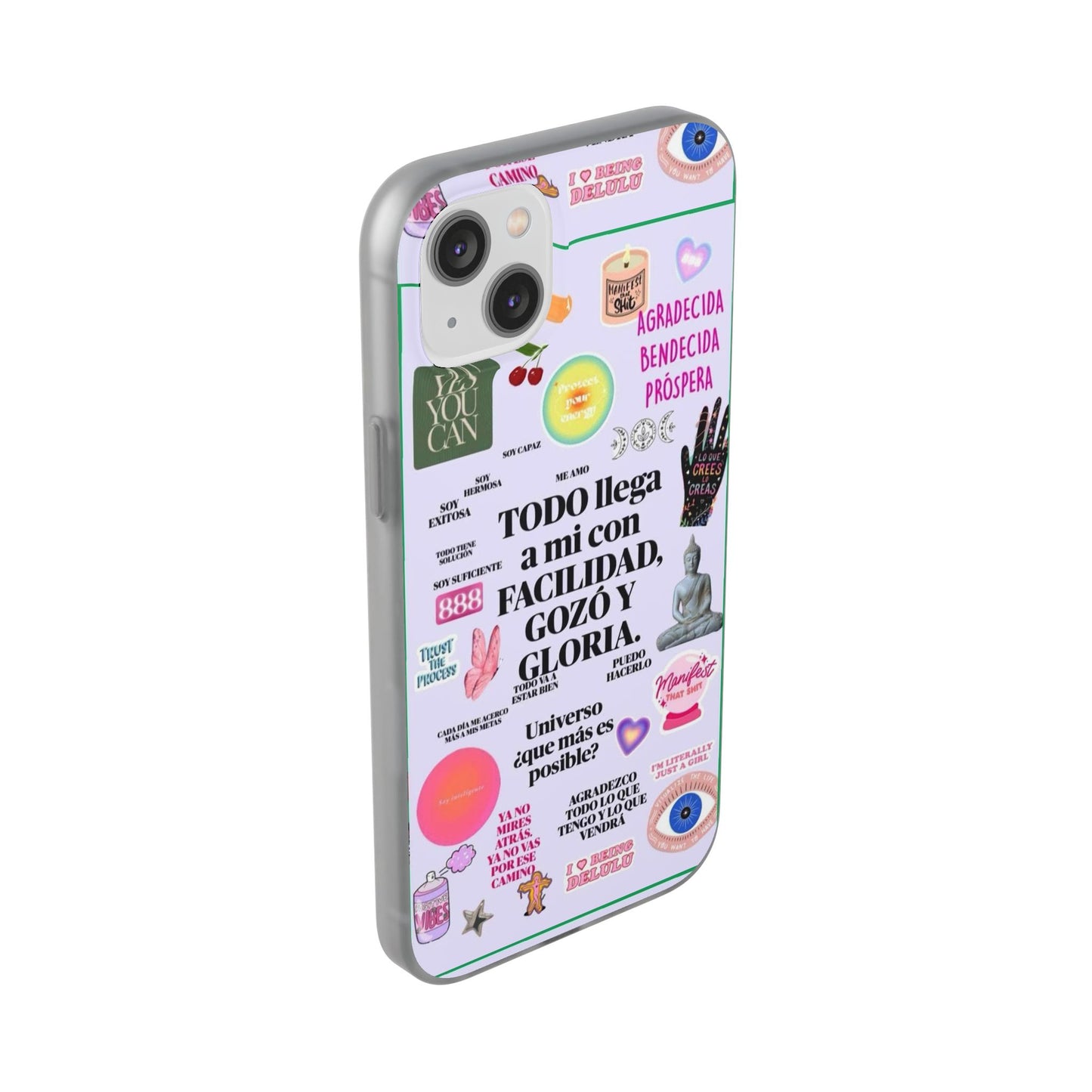 Positive Affirmation Flexi Cases for iPhone, Inspirational Phone Cover, Motivational Case, Gift for Her, Trendy Phone Protector