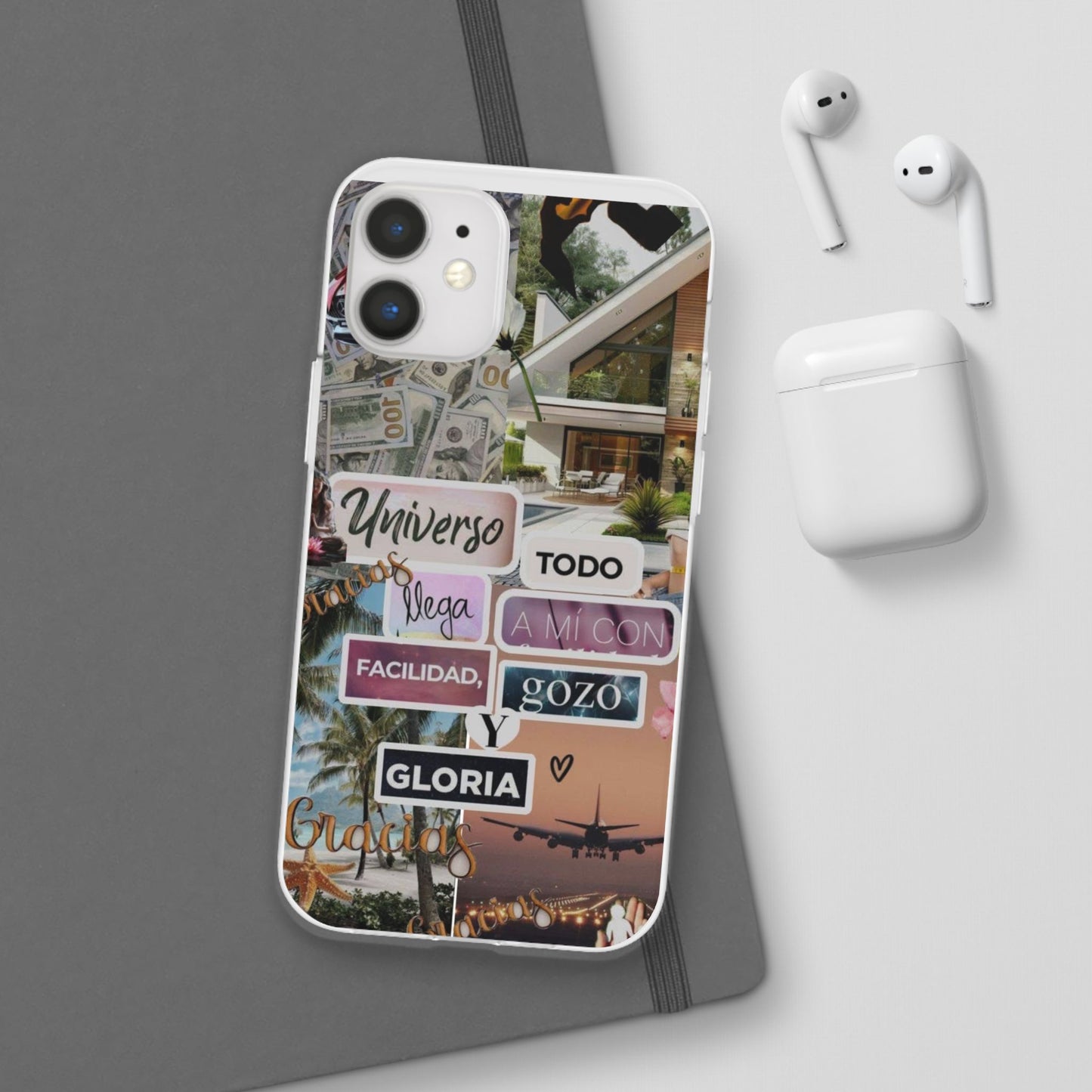 Vibrant Flexi Phone Case with Inspirational Quotes, Bohemian Style, Perfect Gift for Friends, Travelers, Birthdays, Everyday Use