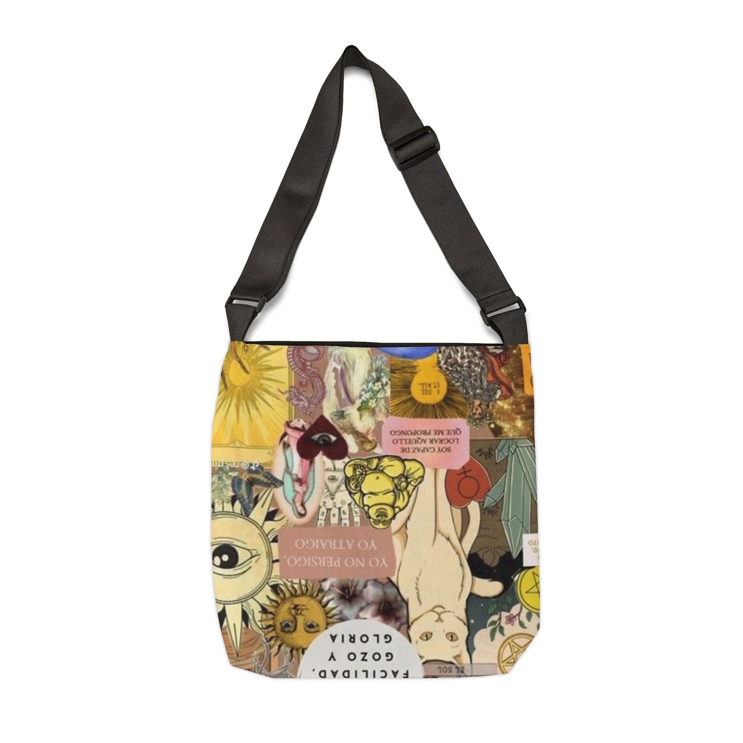 Bohemian Adjustable Tote Bag - Unique Art, Eco-Friendly Carrier, Travel Bag, Everyday Tote, Gift for Art Lovers