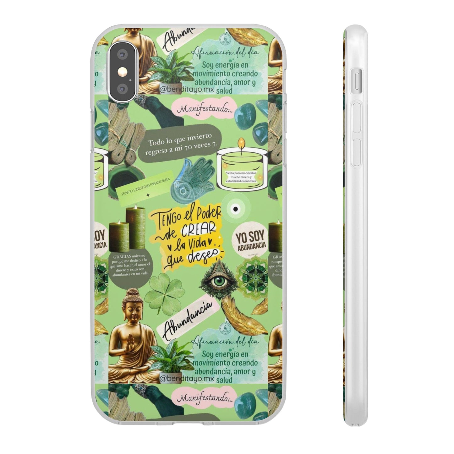 Vibrant Flexi Cases for Abundance Mindset | Phone Protection, Gift for Motivational Quotes, Spiritual Decor, Positive Vibes