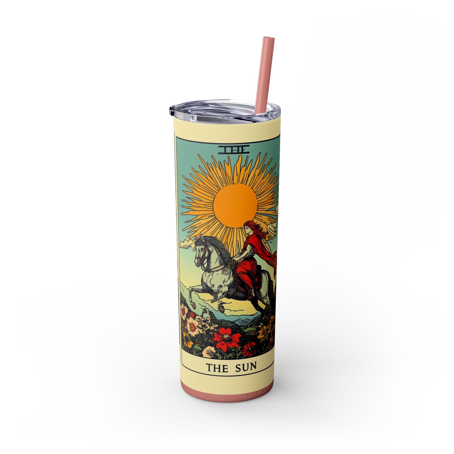Sunshine Unicorn Skinny Tumbler, 20oz | Gift for Unicorn Lovers, Travel Cup, Reusable Straw, Summer Drinkware, Birthday Gift