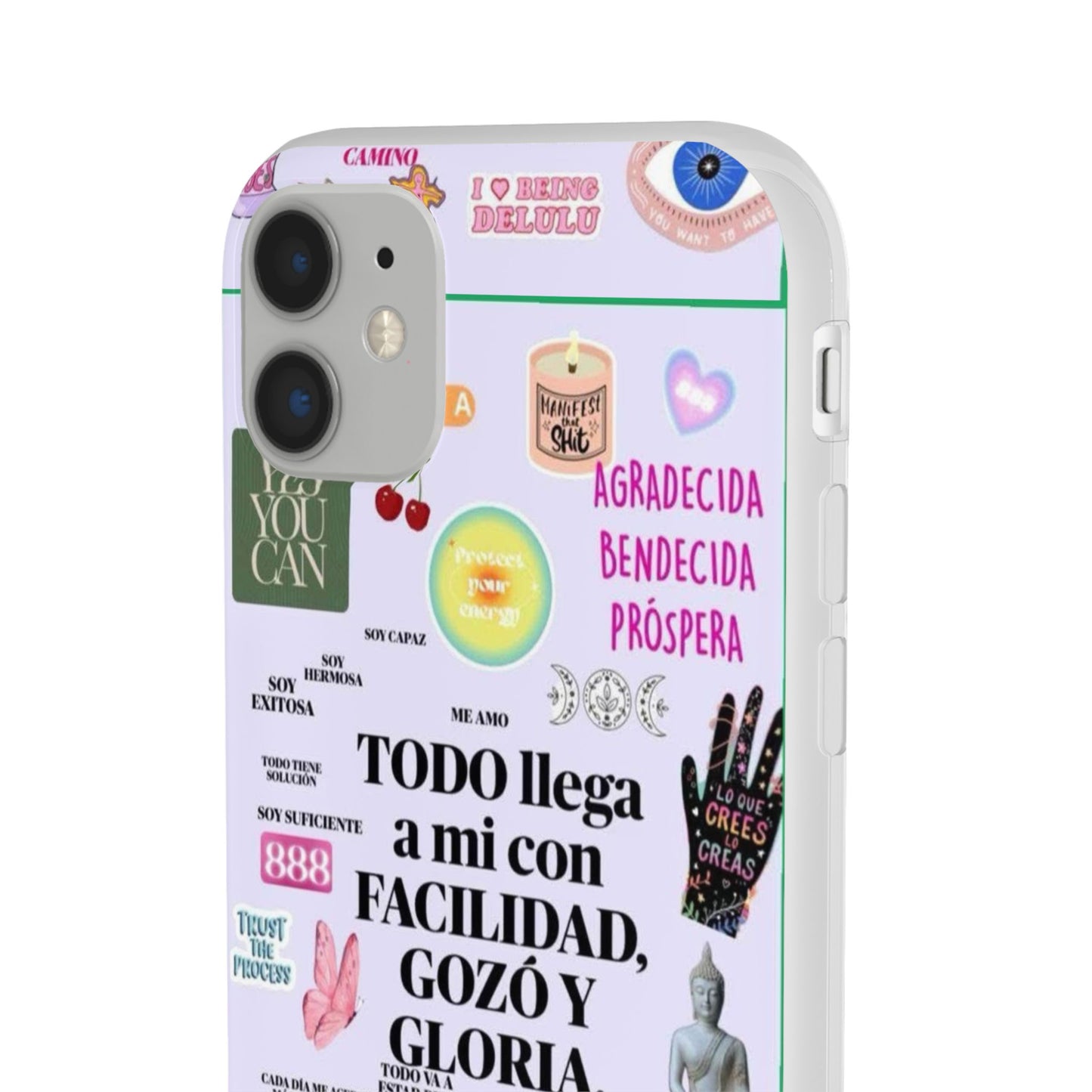 Positive Affirmation Flexi Cases for iPhone, Inspirational Phone Cover, Motivational Case, Gift for Her, Trendy Phone Protector