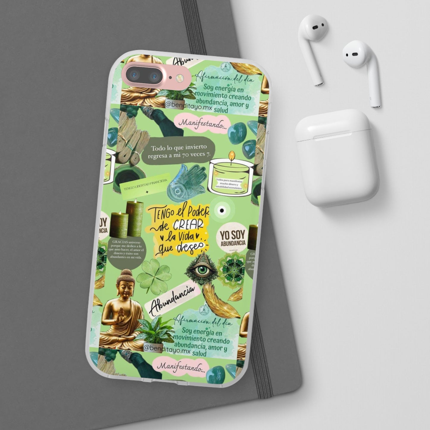 Vibrant Flexi Cases for Abundance Mindset | Phone Protection, Gift for Motivational Quotes, Spiritual Decor, Positive Vibes