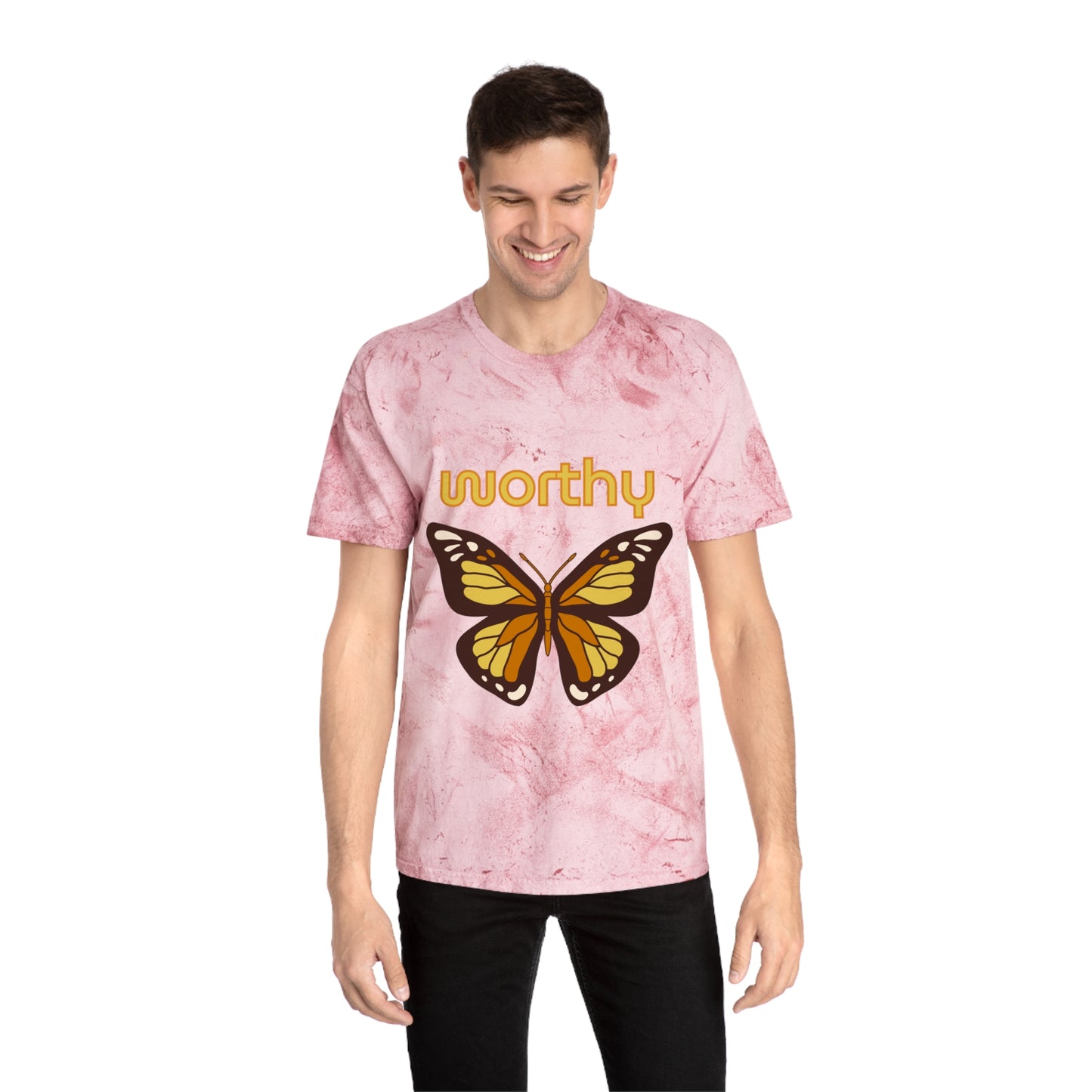 Worthy Butterfly Unisex Color Blast T-Shirt | Positive Vibes Apparel