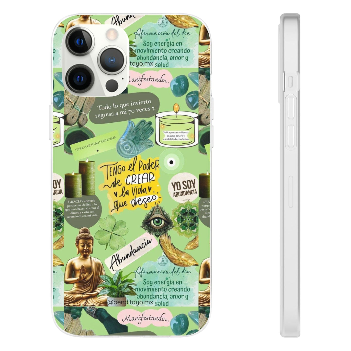 Vibrant Flexi Cases for Abundance Mindset | Phone Protection, Gift for Motivational Quotes, Spiritual Decor, Positive Vibes