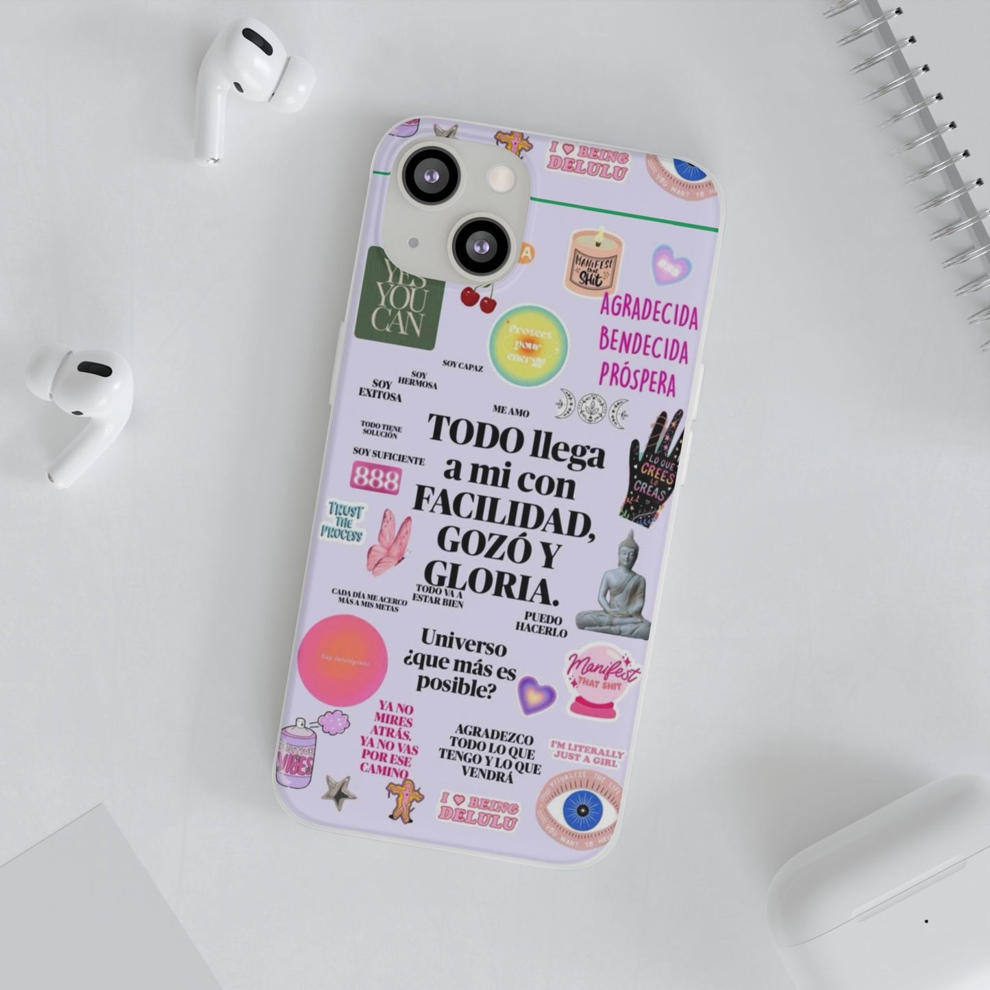 Positive Affirmation Flexi Cases for iPhone, Inspirational Phone Cover, Motivational Case, Gift for Her, Trendy Phone Protector