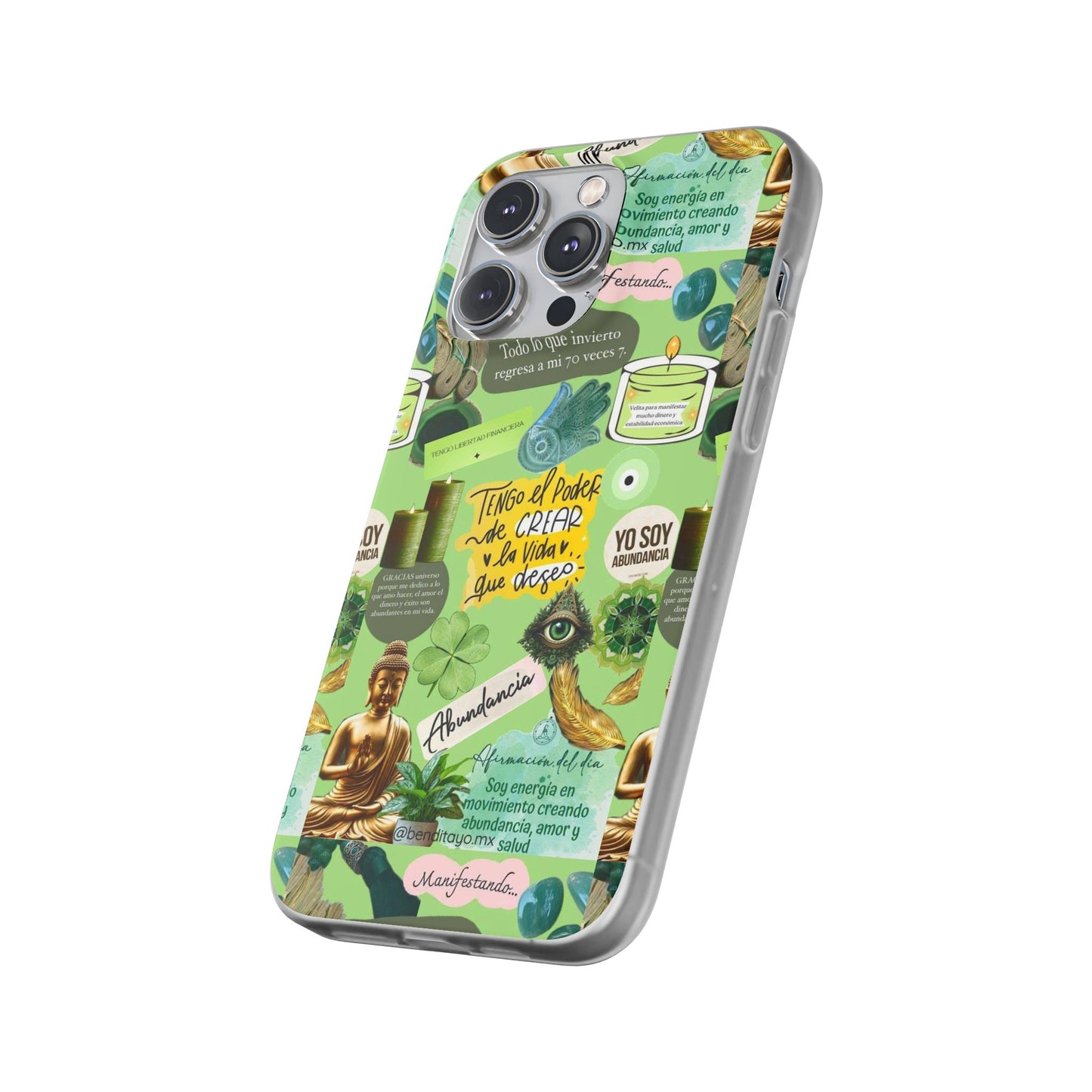 Vibrant Flexi Cases for Abundance Mindset | Phone Protection, Gift for Motivational Quotes, Spiritual Decor, Positive Vibes