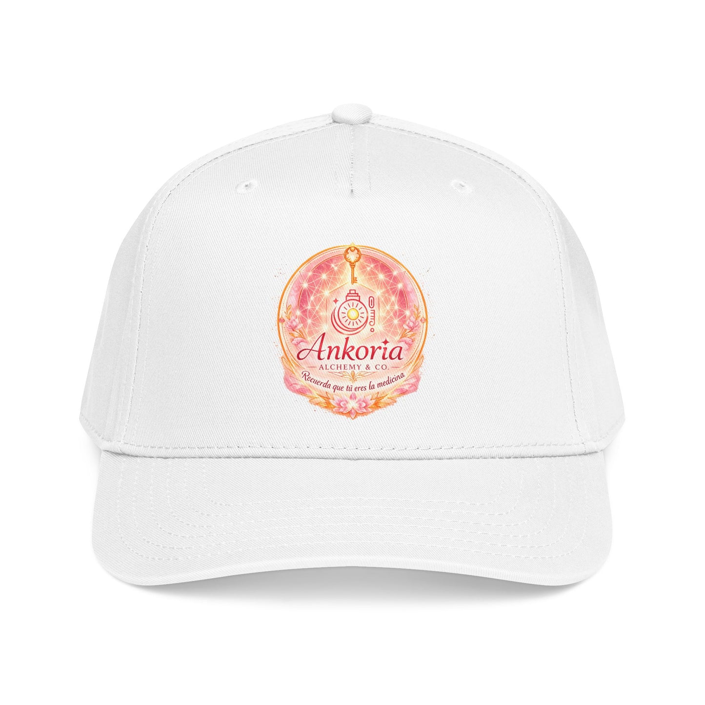 Embroidered Boho Sun Logo Baseball Cap - 'Ankoria' Mid Profile Hat