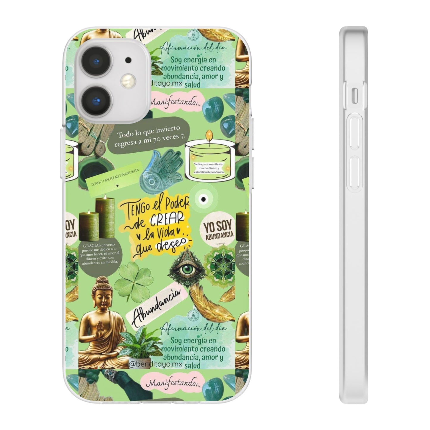 Vibrant Flexi Cases for Abundance Mindset | Phone Protection, Gift for Motivational Quotes, Spiritual Decor, Positive Vibes