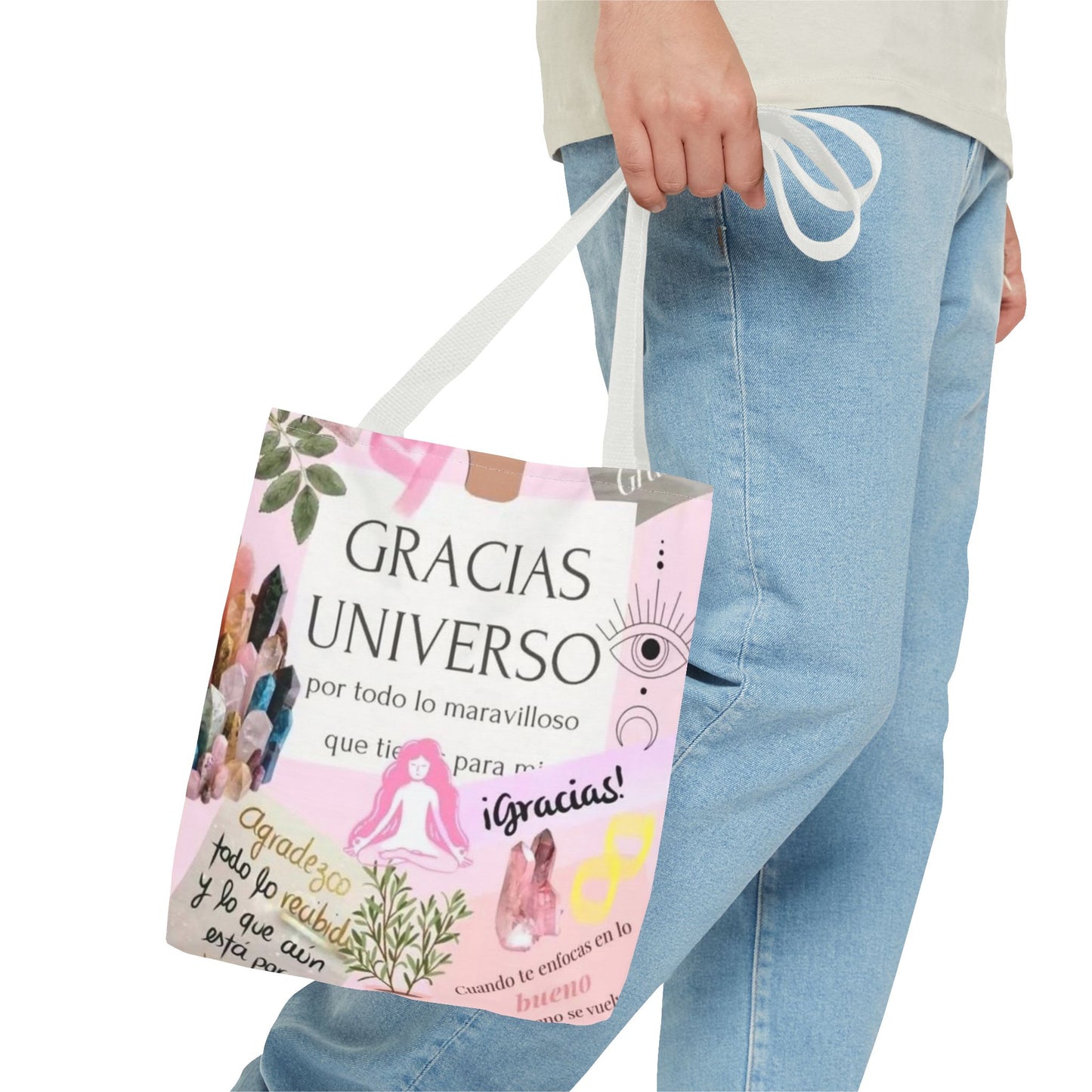 Gratitude Tote Bag, Inspirational Canvas Shopper, Thank You Gift, Boho Style Carryall, Positive Vibes Bag