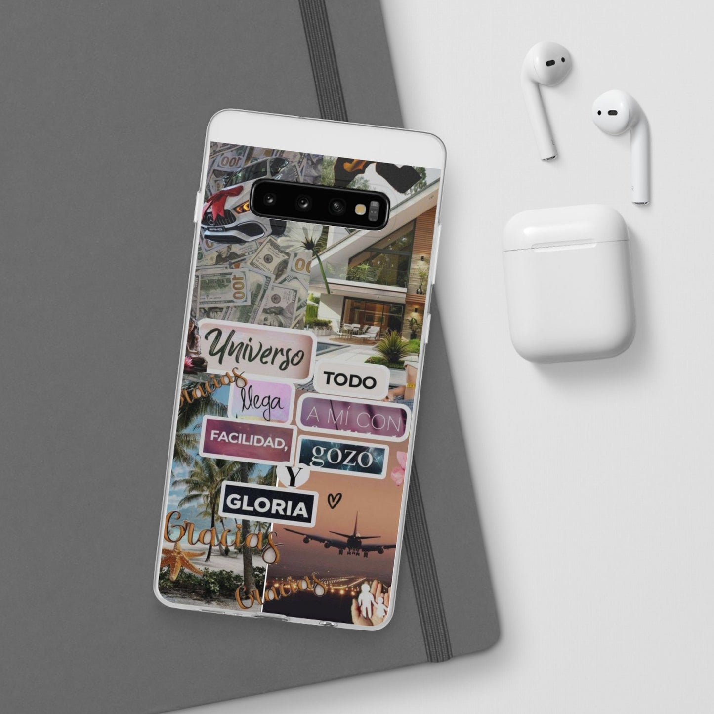 Vibrant Flexi Phone Case with Inspirational Quotes, Bohemian Style, Perfect Gift for Friends, Travelers, Birthdays, Everyday Use