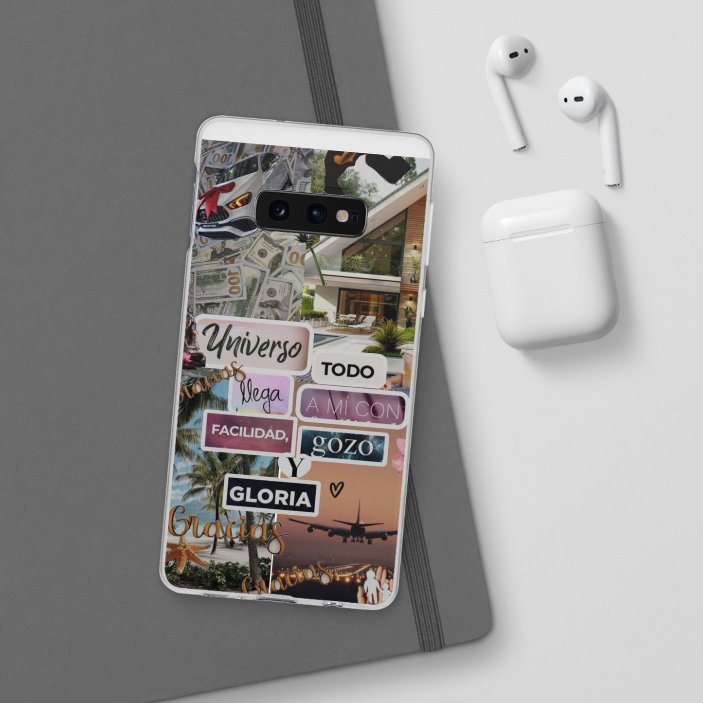 Vibrant Flexi Phone Case with Inspirational Quotes, Bohemian Style, Perfect Gift for Friends, Travelers, Birthdays, Everyday Use