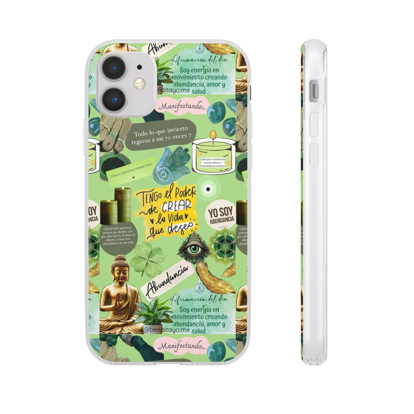 Vibrant Flexi Cases for Abundance Mindset | Phone Protection, Gift for Motivational Quotes, Spiritual Decor, Positive Vibes