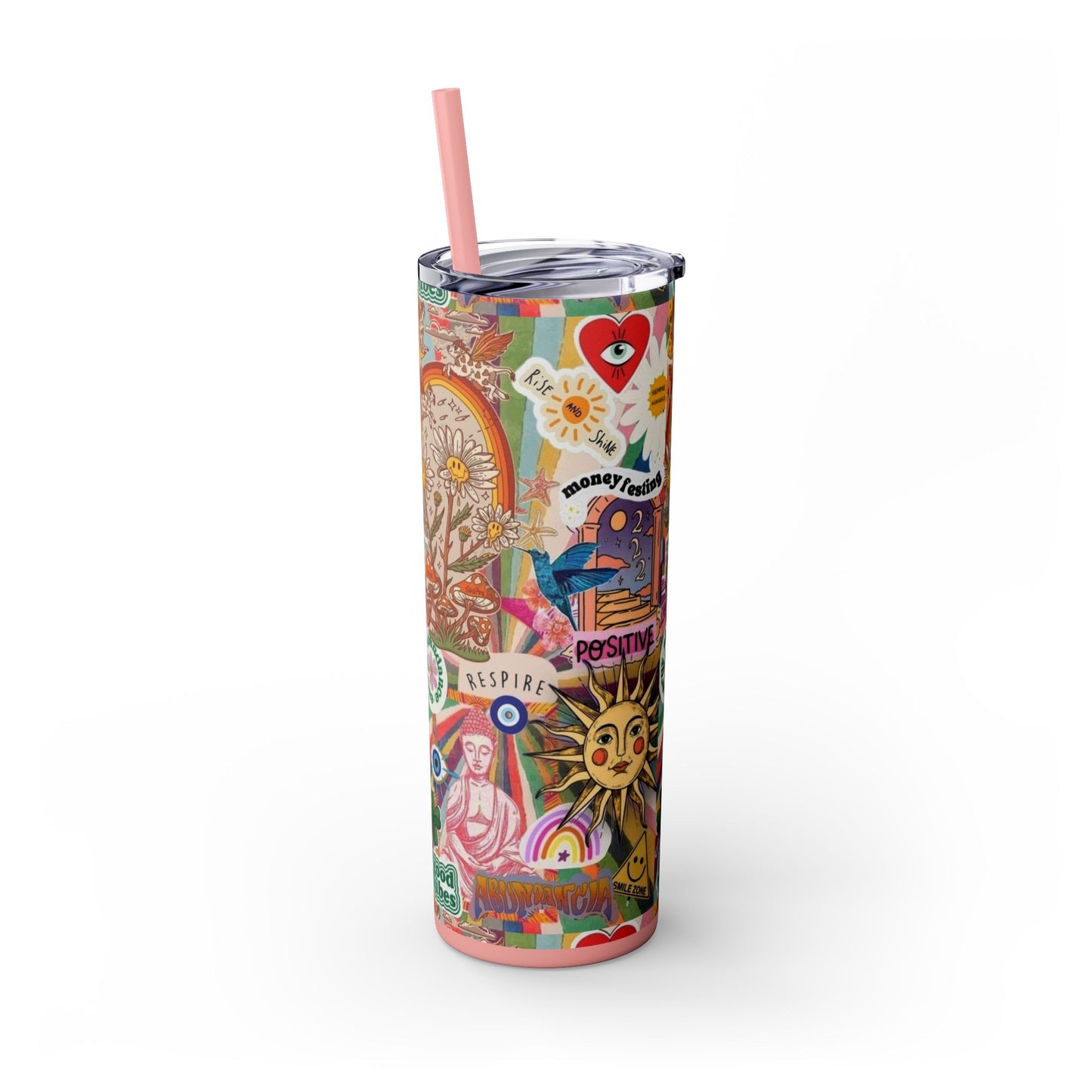 Colorful Inspirational Skinny Tumbler with Straw, 20oz | Perfect for Travel, Gifts, Motivational Affirmations, Self-Care, Eco-Friendly [...]