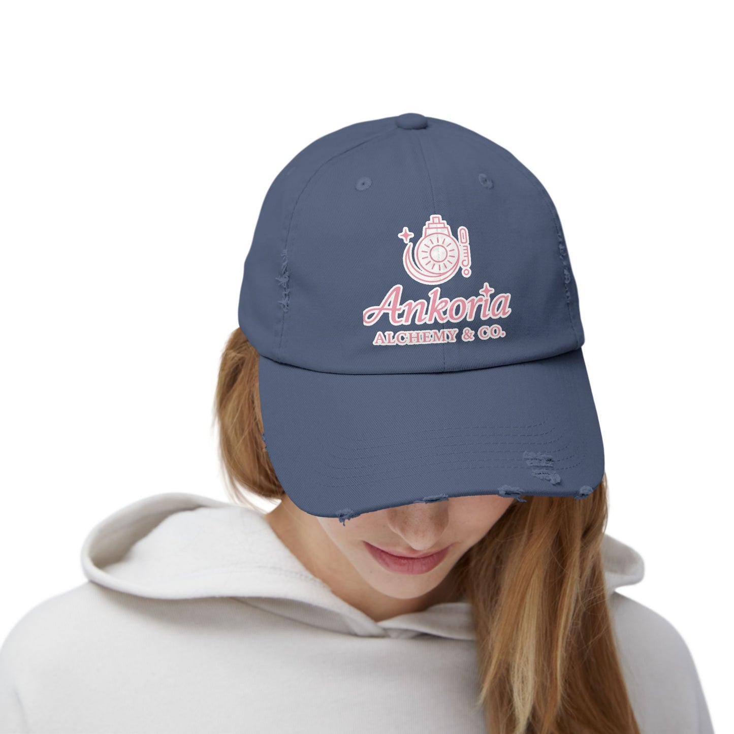 💖 Ankoria Alchemy  Signature Collection Distressed Unisex Cap - Trendy Casual Wear