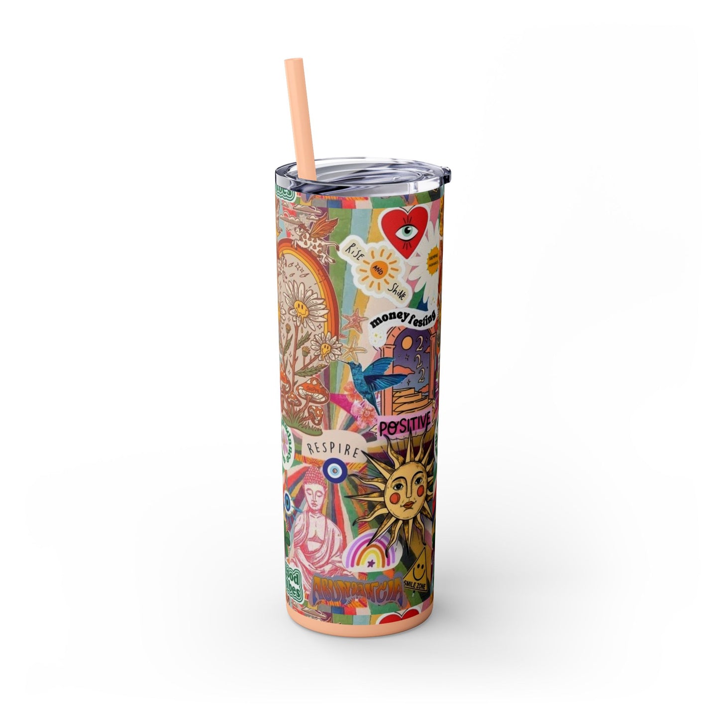 Colorful Inspirational Skinny Tumbler with Straw, 20oz | Perfect for Travel, Gifts, Motivational Affirmations, Self-Care, Eco-Friendly [...]