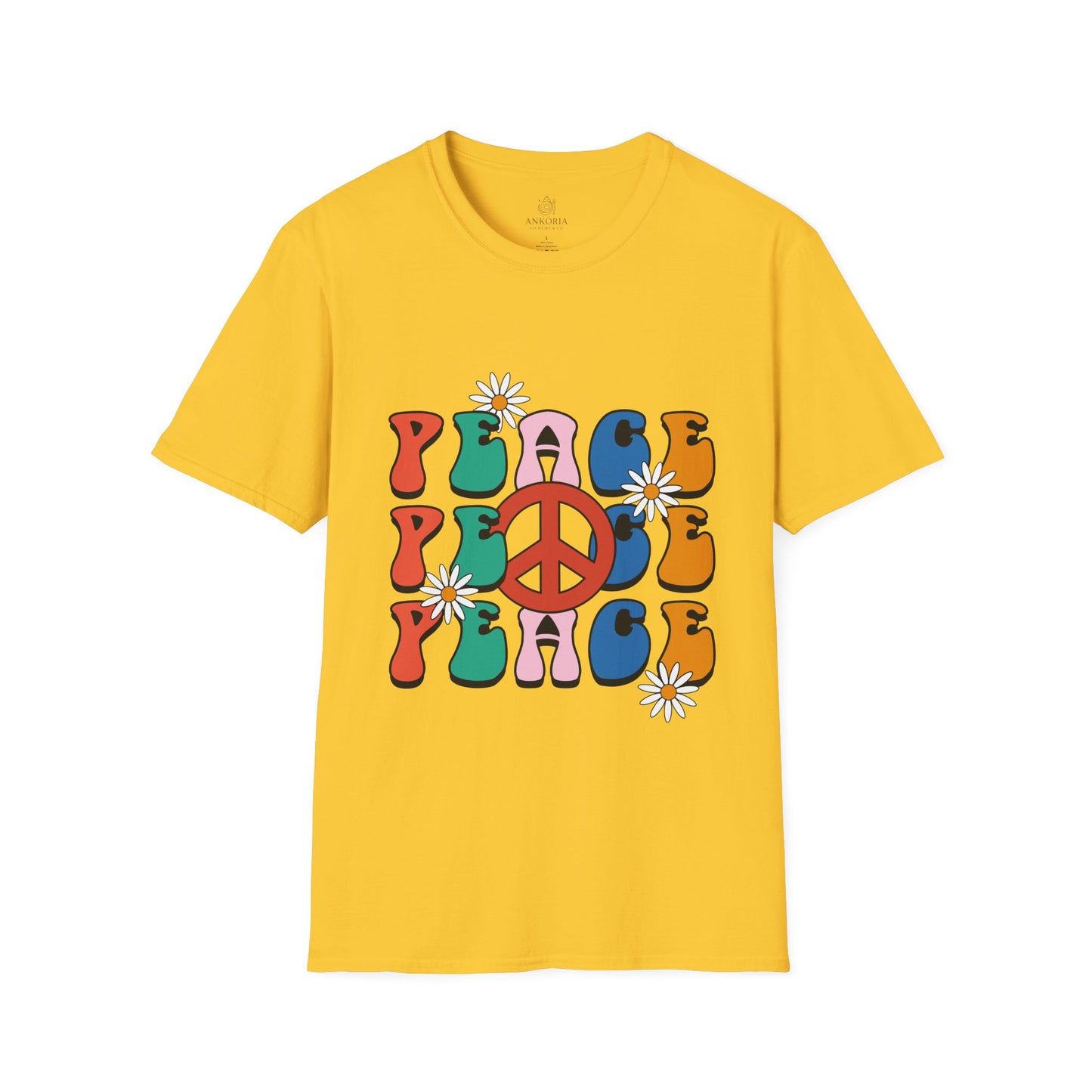 Unisex Softstyle T-Shirt - Retro Peace Design for Comfort Lovers
