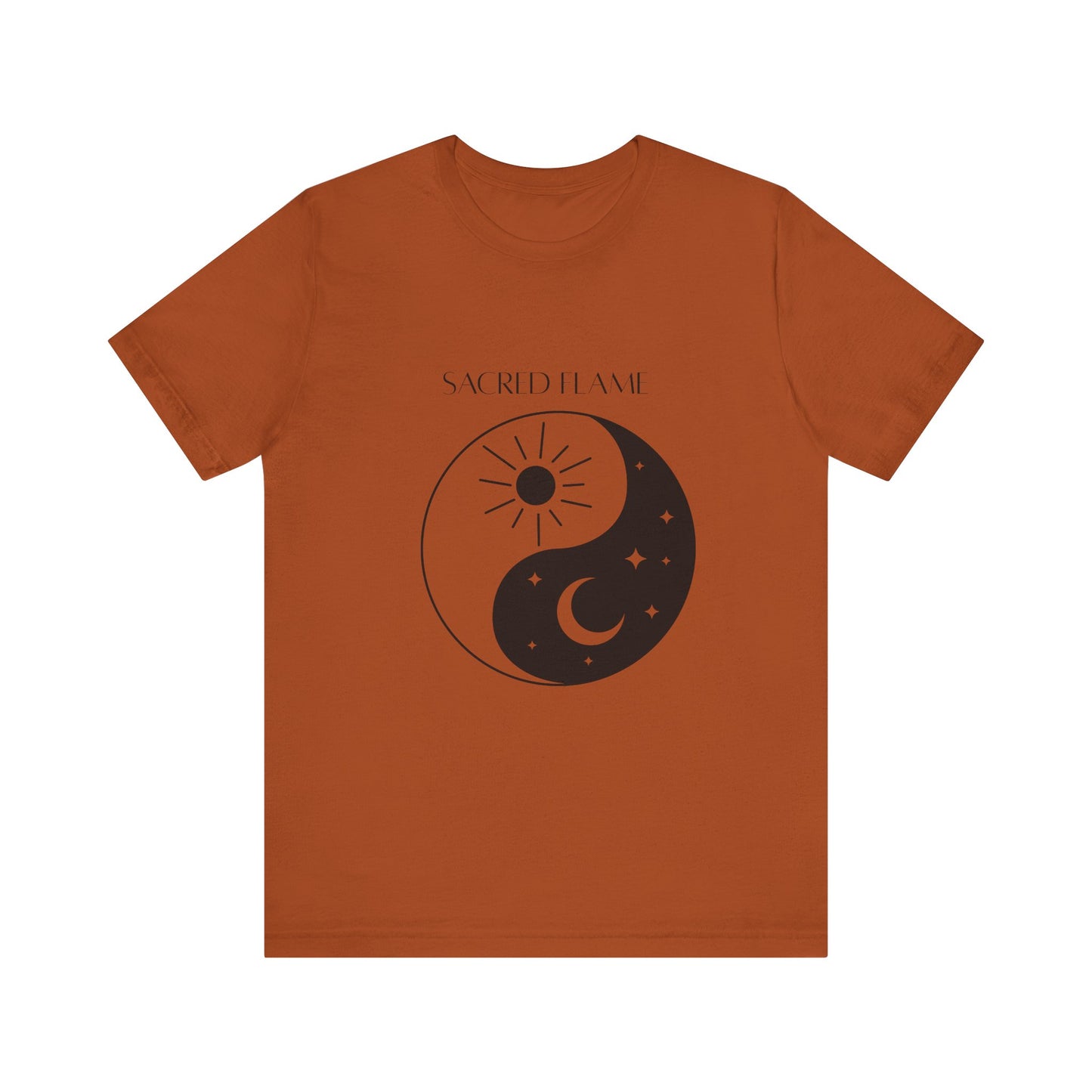 Sacred Flame Unisex Jersey Tee - Yin Yang Design for Spiritual Vibes