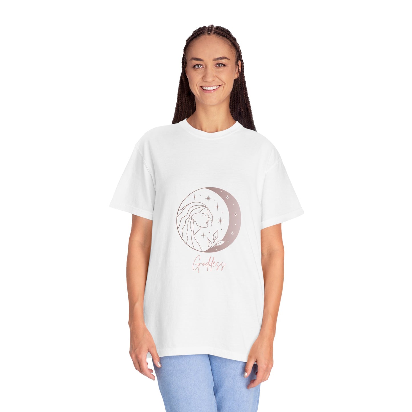Goddess Moon T-Shirt - Unisex Garment-Dyed Tee for Spiritual Souls