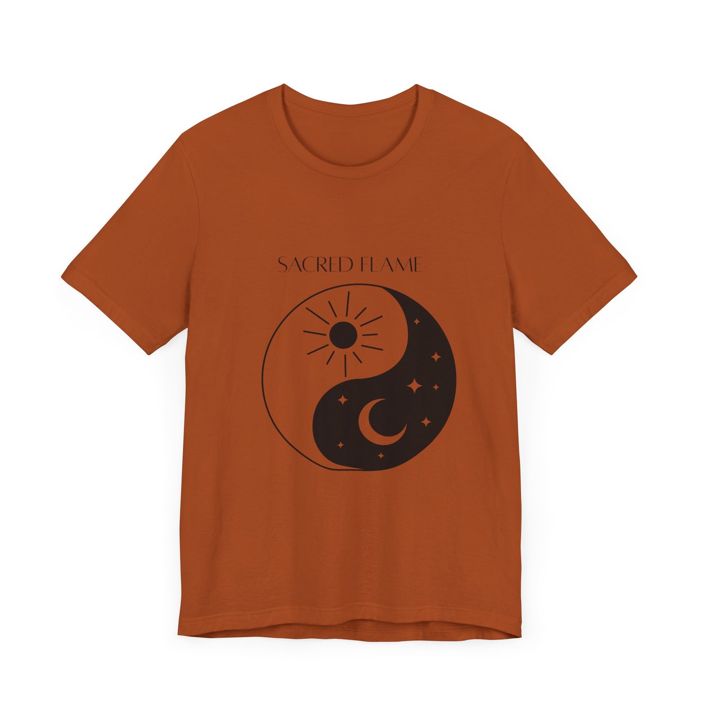 Sacred Flame Unisex Jersey Tee - Yin Yang Design for Spiritual Vibes