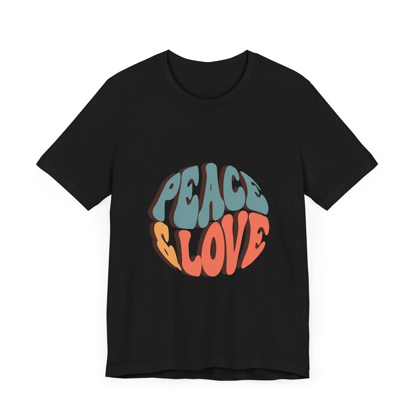 Peace & Love Unisex Jersey Tee - Stylish Relaxed Fit for Positivity