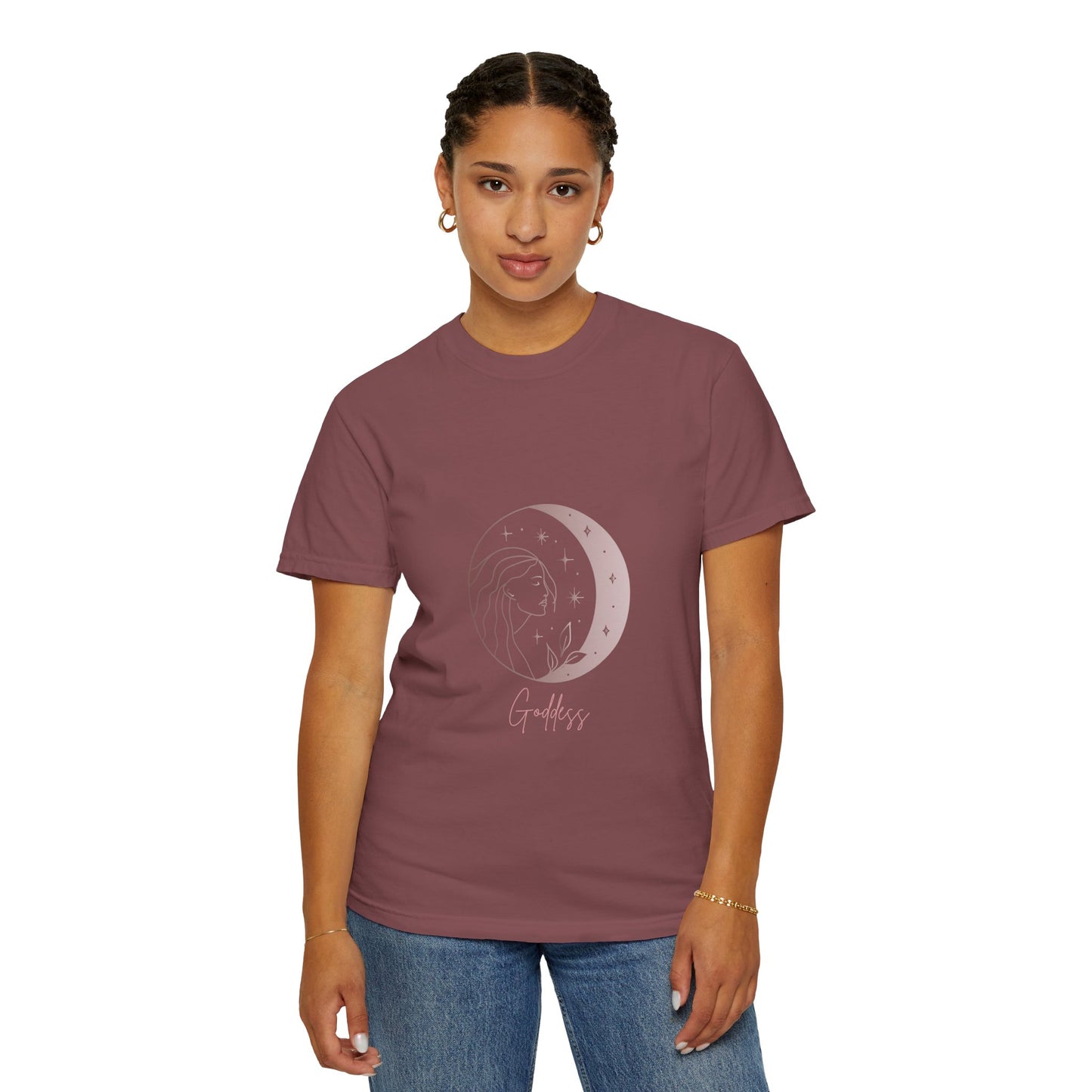 Goddess Moon T-Shirt - Unisex Garment-Dyed Tee for Spiritual Souls