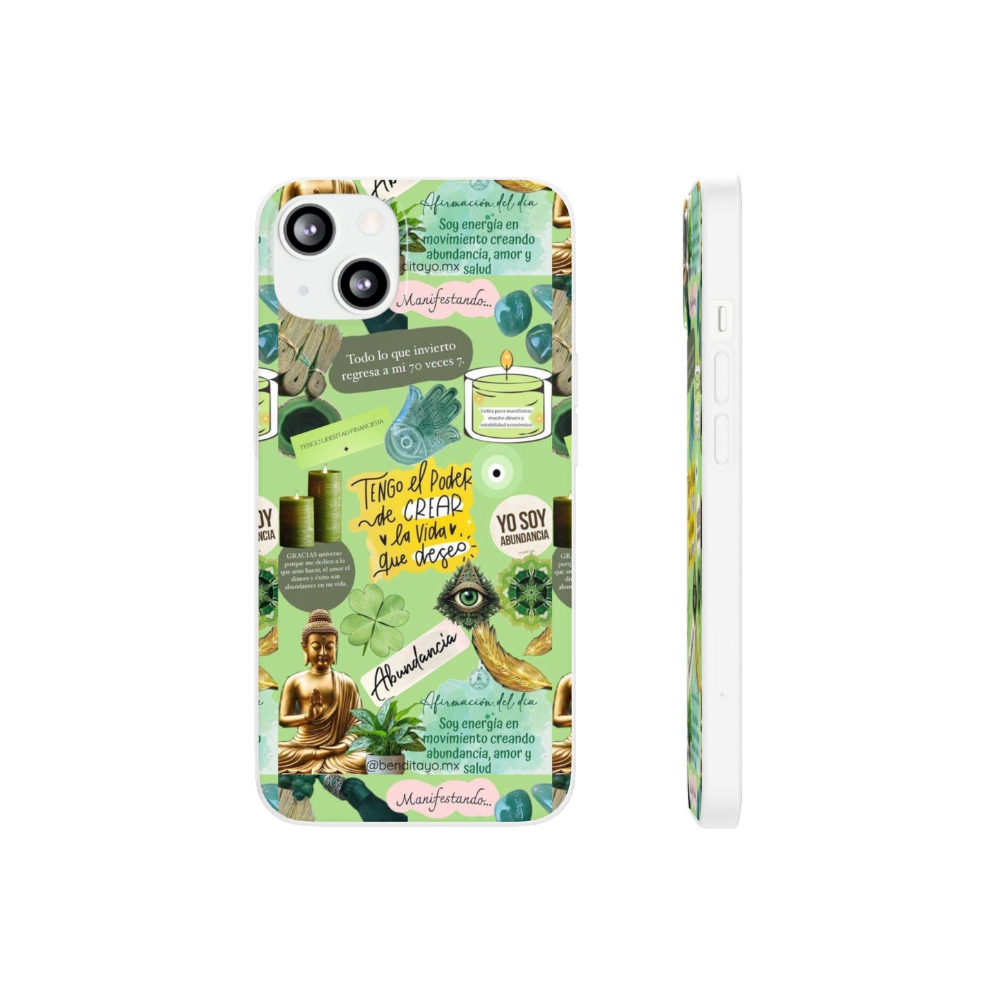 Vibrant Flexi Cases for Abundance Mindset | Phone Protection, Gift for Motivational Quotes, Spiritual Decor, Positive Vibes