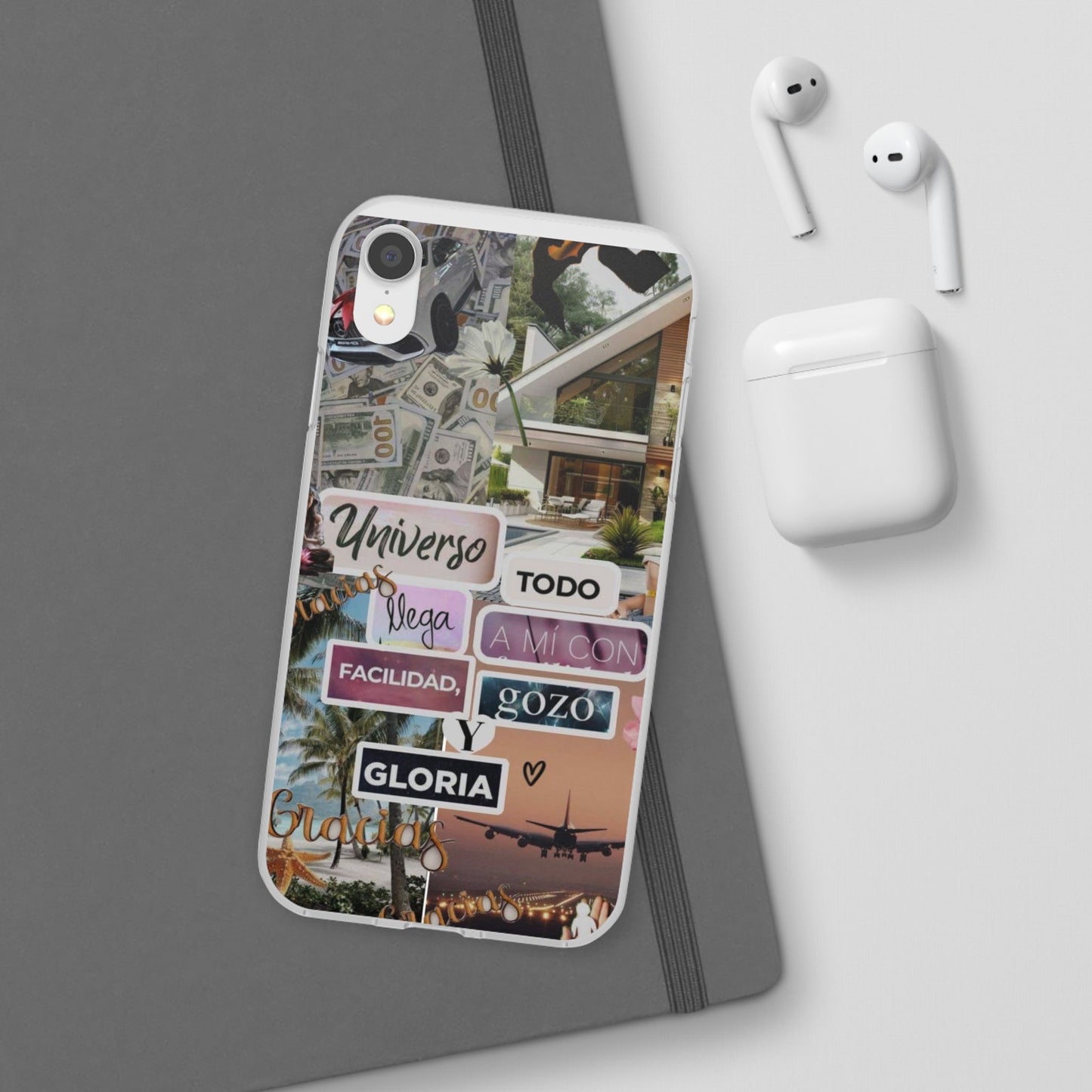 Vibrant Flexi Phone Case with Inspirational Quotes, Bohemian Style, Perfect Gift for Friends, Travelers, Birthdays, Everyday Use