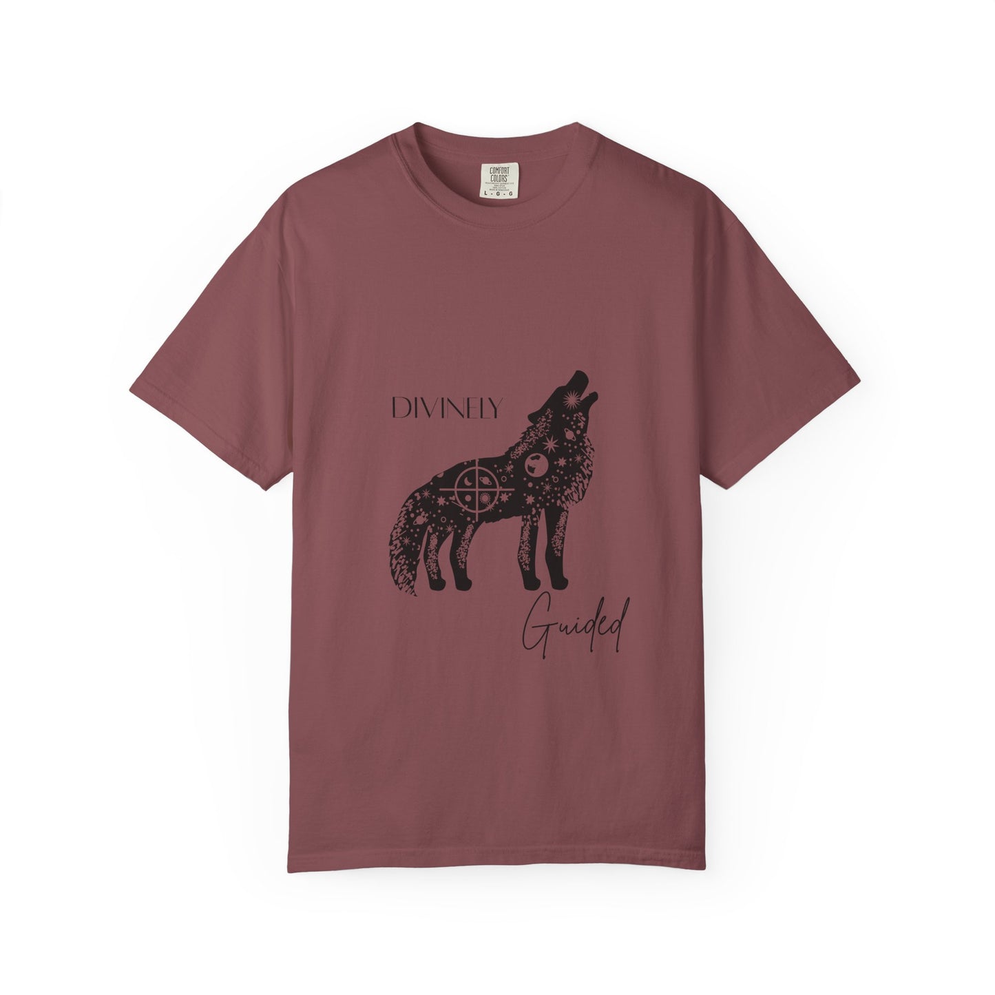Divinely Guided Wolf T-Shirt - Unisex Garment-Dyed Tee for Spiritual Seekers