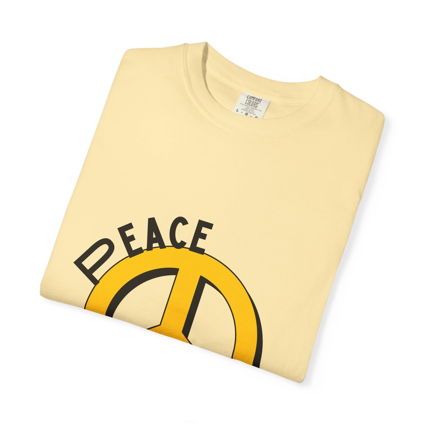 Peace Graphic Unisex T-Shirt - Garment-Dyed White Tee for Casual Vibes