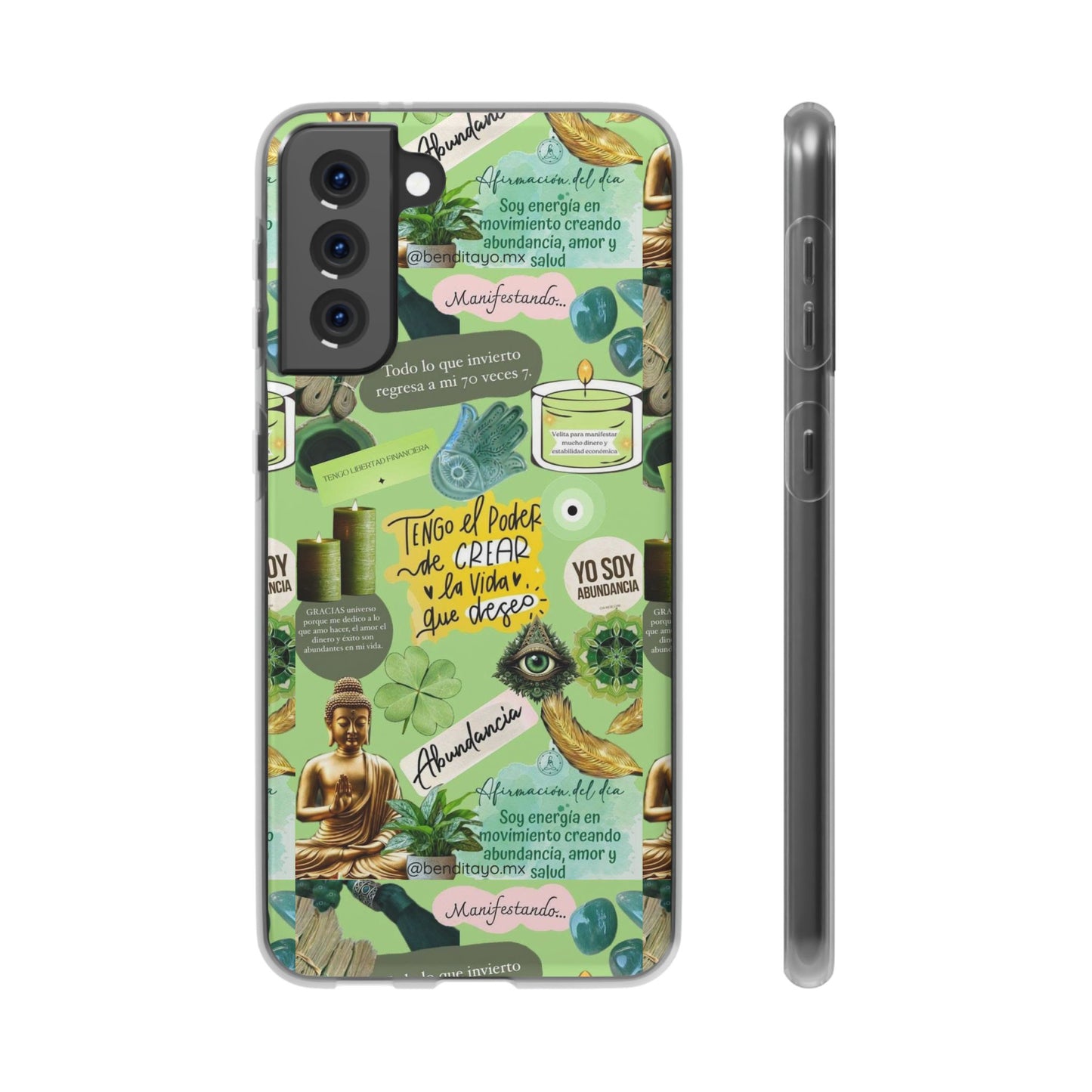 Vibrant Flexi Cases for Abundance Mindset | Phone Protection, Gift for Motivational Quotes, Spiritual Decor, Positive Vibes