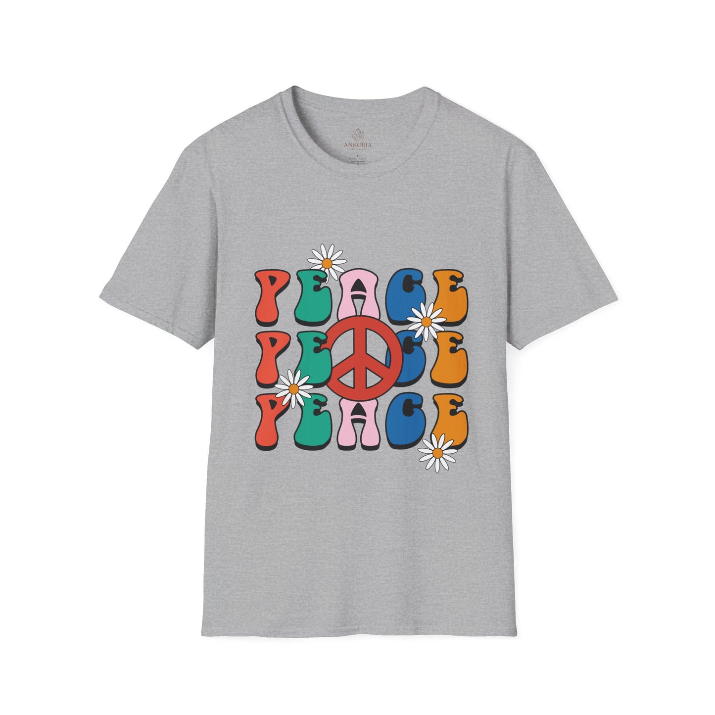 Unisex Softstyle T-Shirt - Retro Peace Design for Comfort Lovers