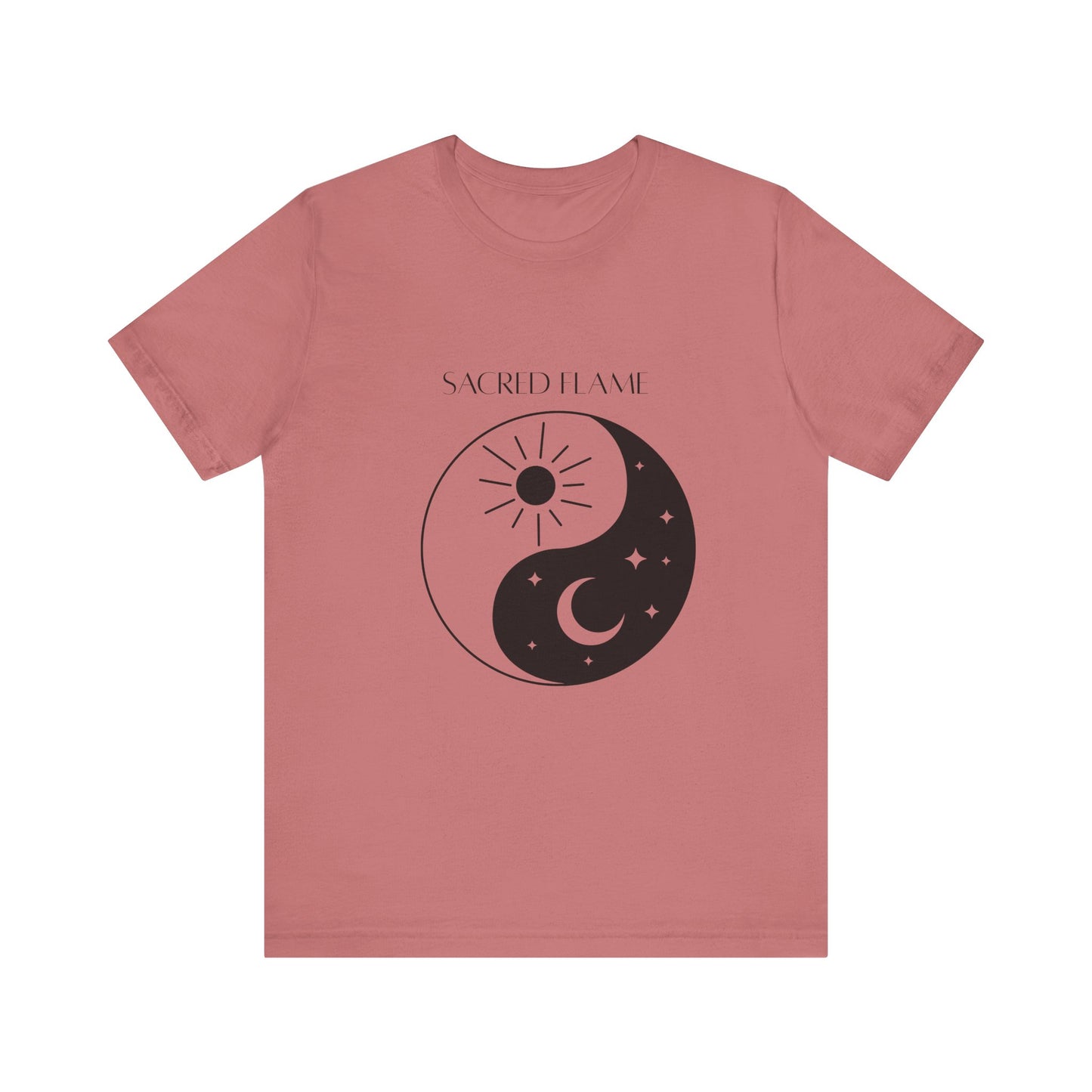 Sacred Flame Unisex Jersey Tee - Yin Yang Design for Spiritual Vibes