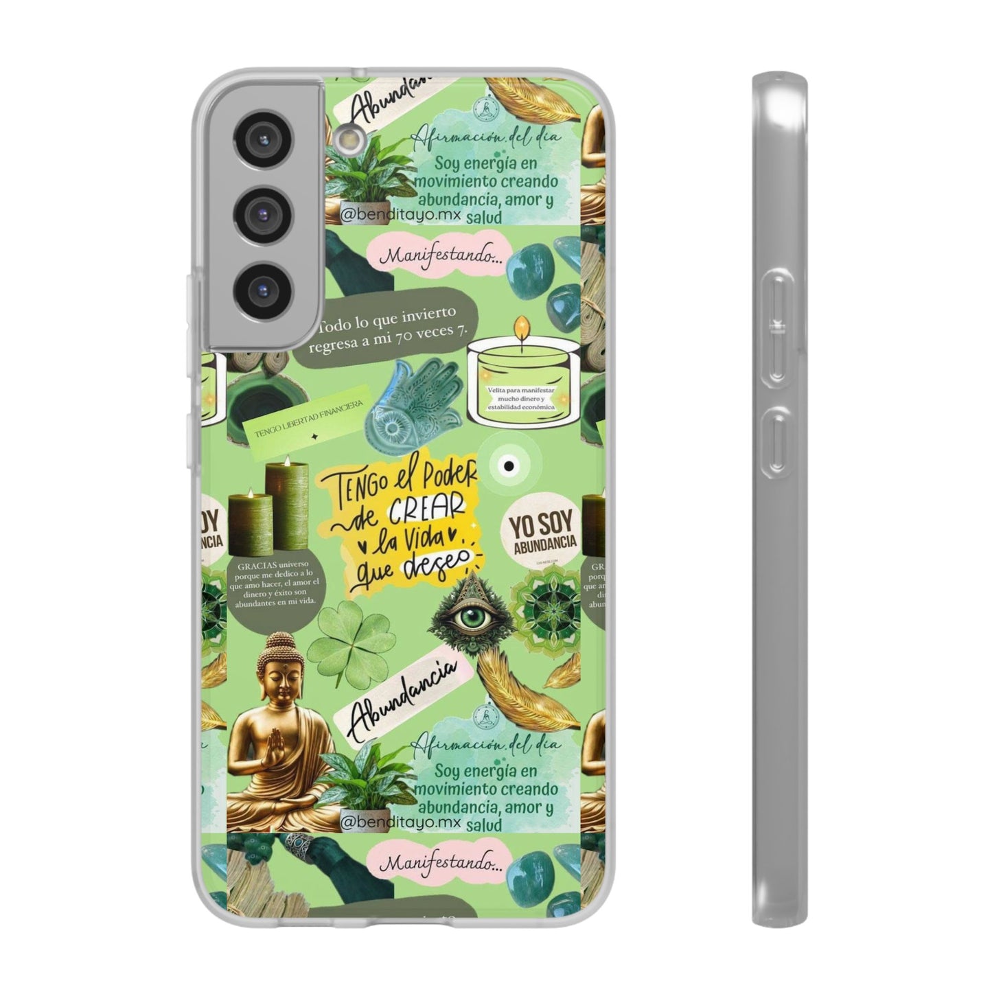 Vibrant Flexi Cases for Abundance Mindset | Phone Protection, Gift for Motivational Quotes, Spiritual Decor, Positive Vibes